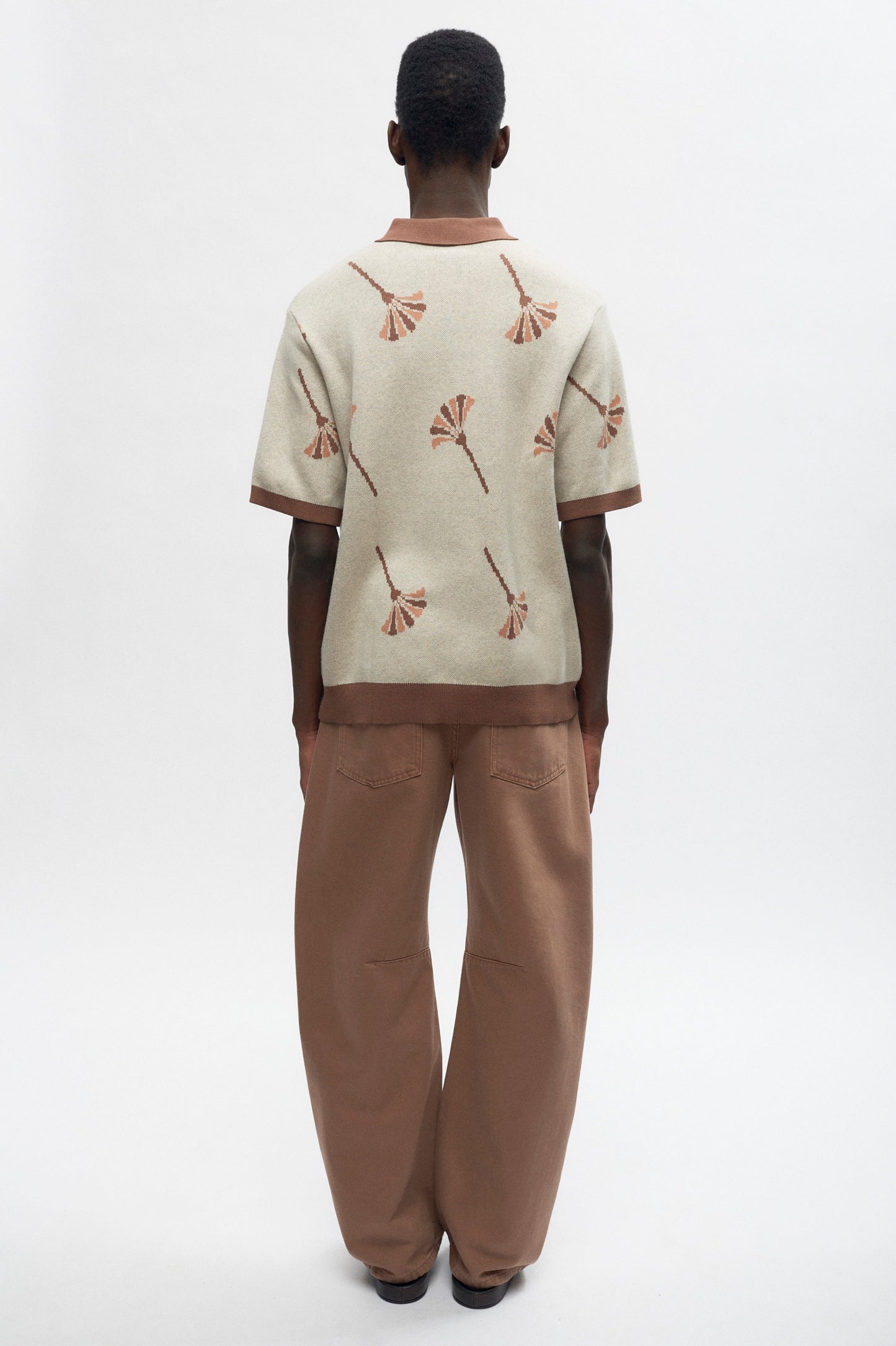 Men's Ramzy Knit Shirt in Acorn/Oat Melange