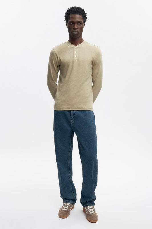 Men's Rib Henley in Desert
