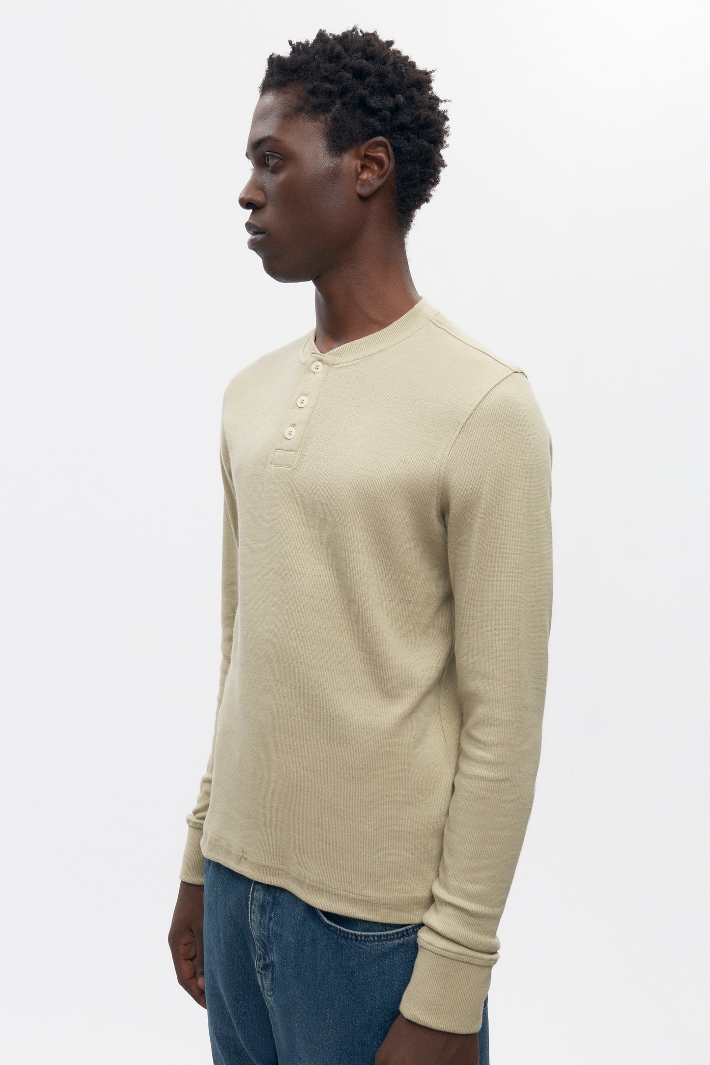 Men's Rib Henley in Desert