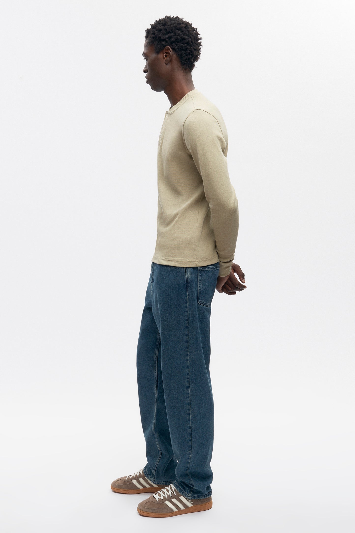 Men's Rib Henley in Desert