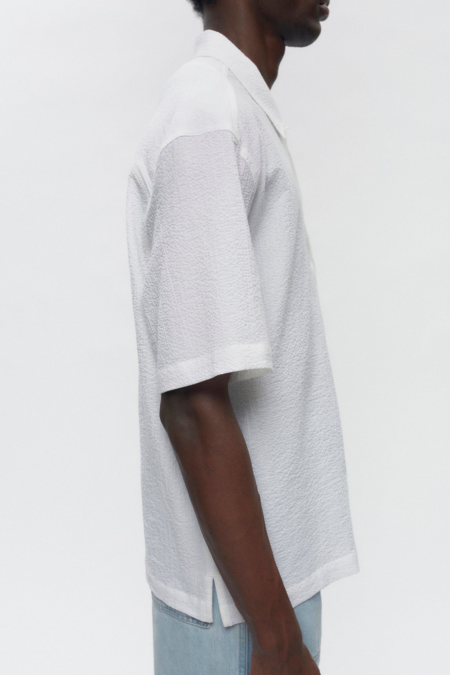 Men's Seersucker Shirt in White