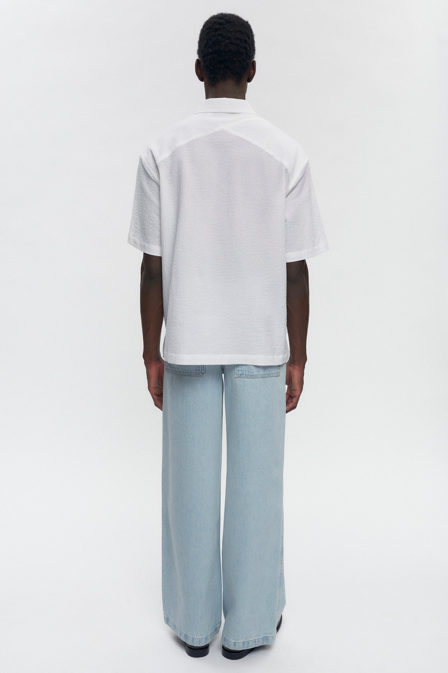 Men's Seersucker Shirt in White