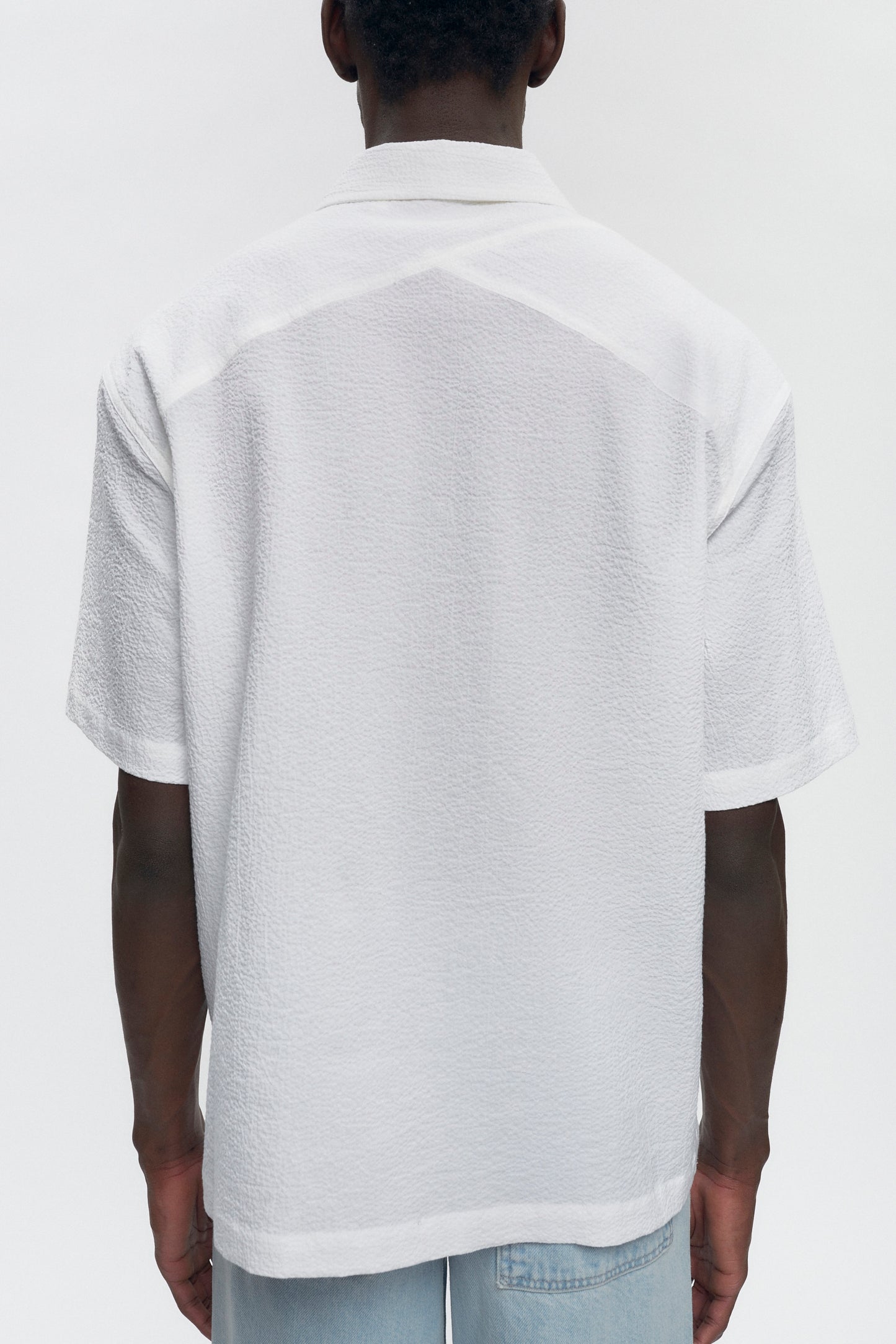 Men's Seersucker Shirt in White