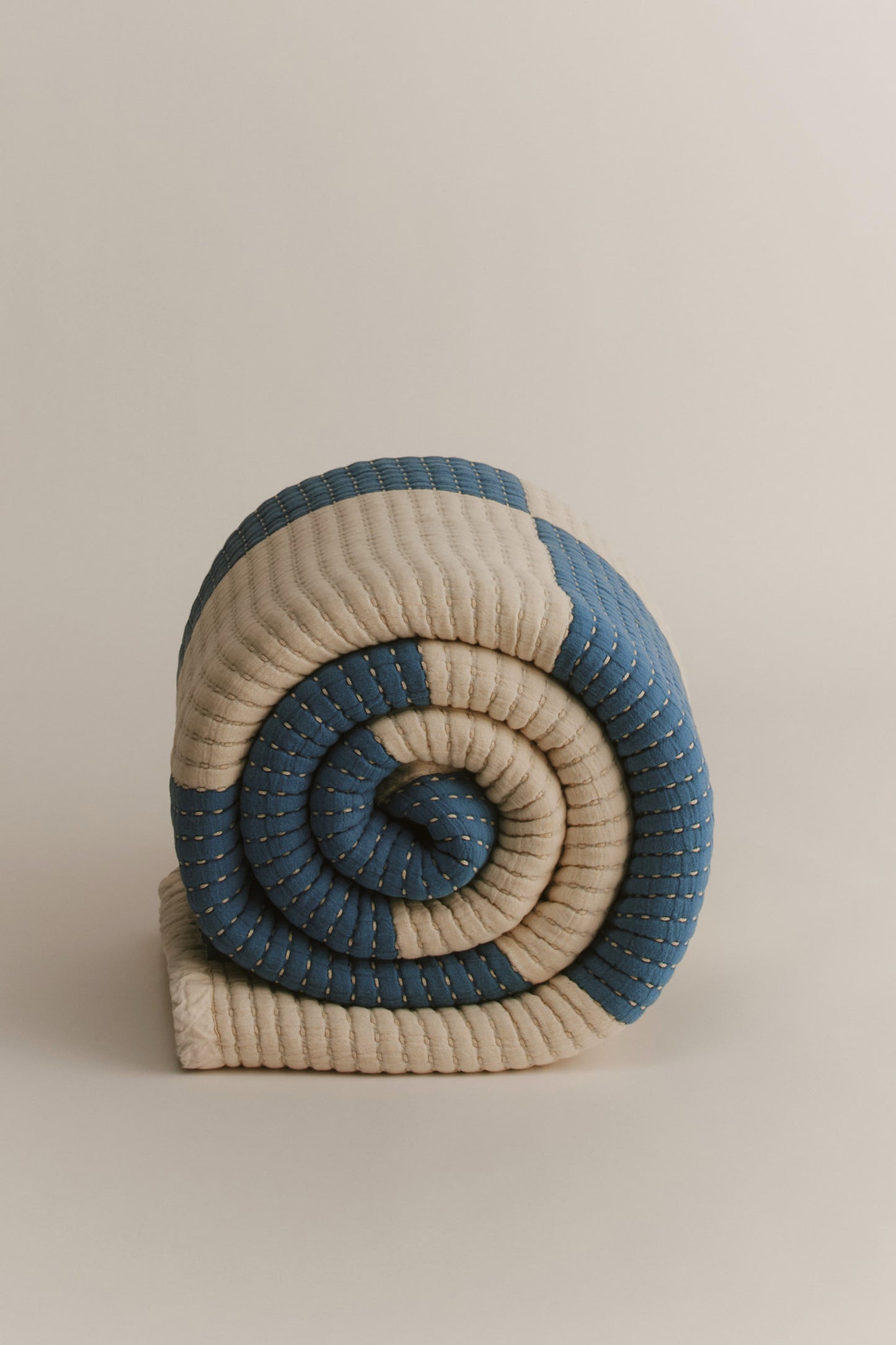 Patchwork Quilted Comforter in Natural/Delta