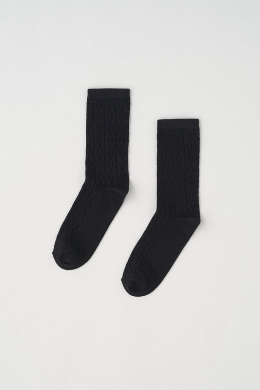 Pointelle Socks in Black