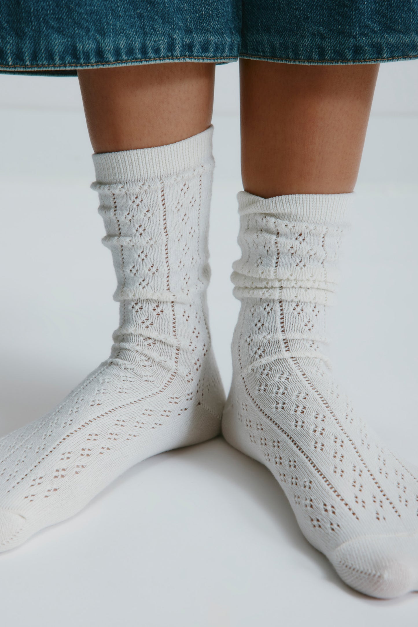 Pointelle Socks in Cloud Dancer