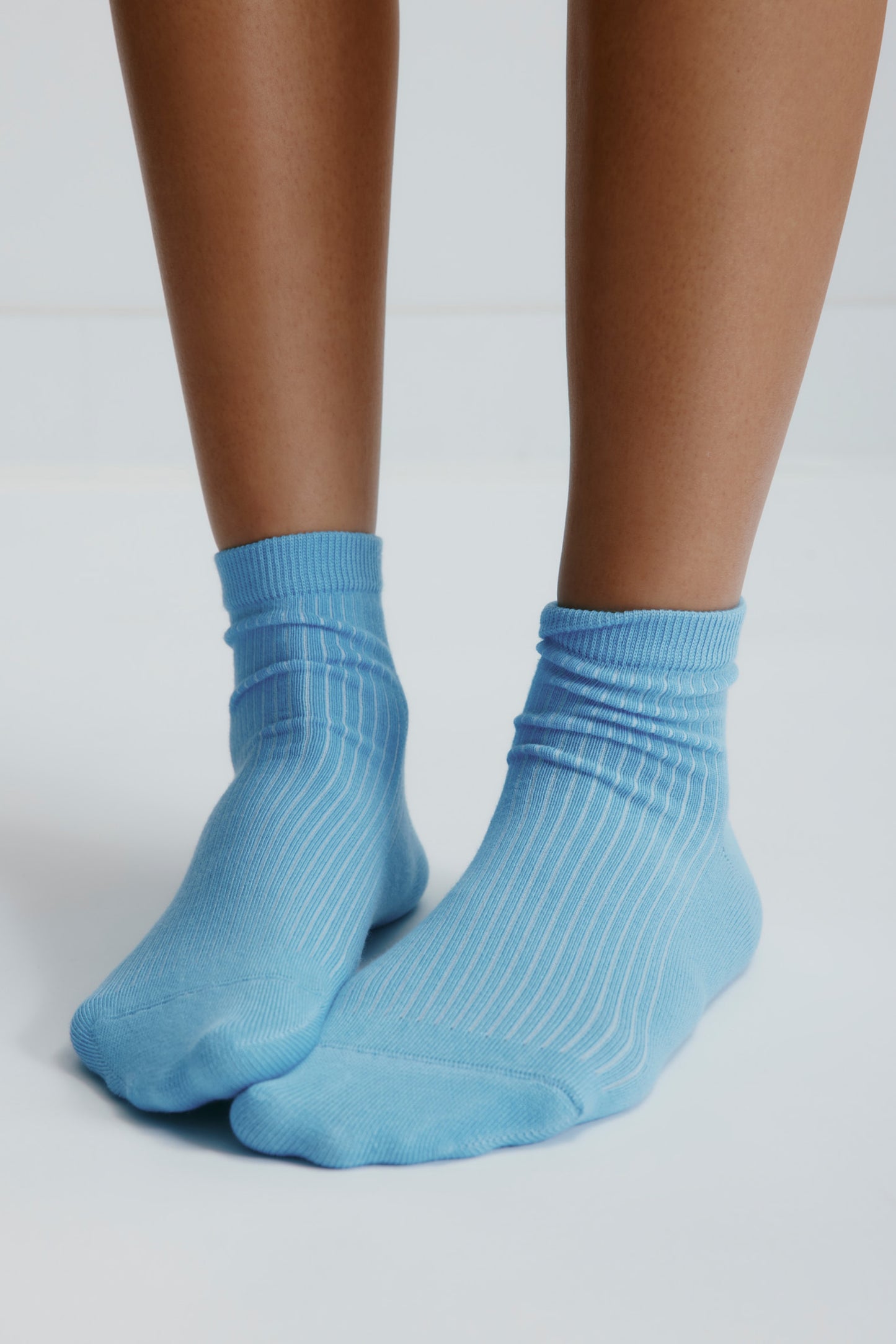Rib Ankle Socks in Azure