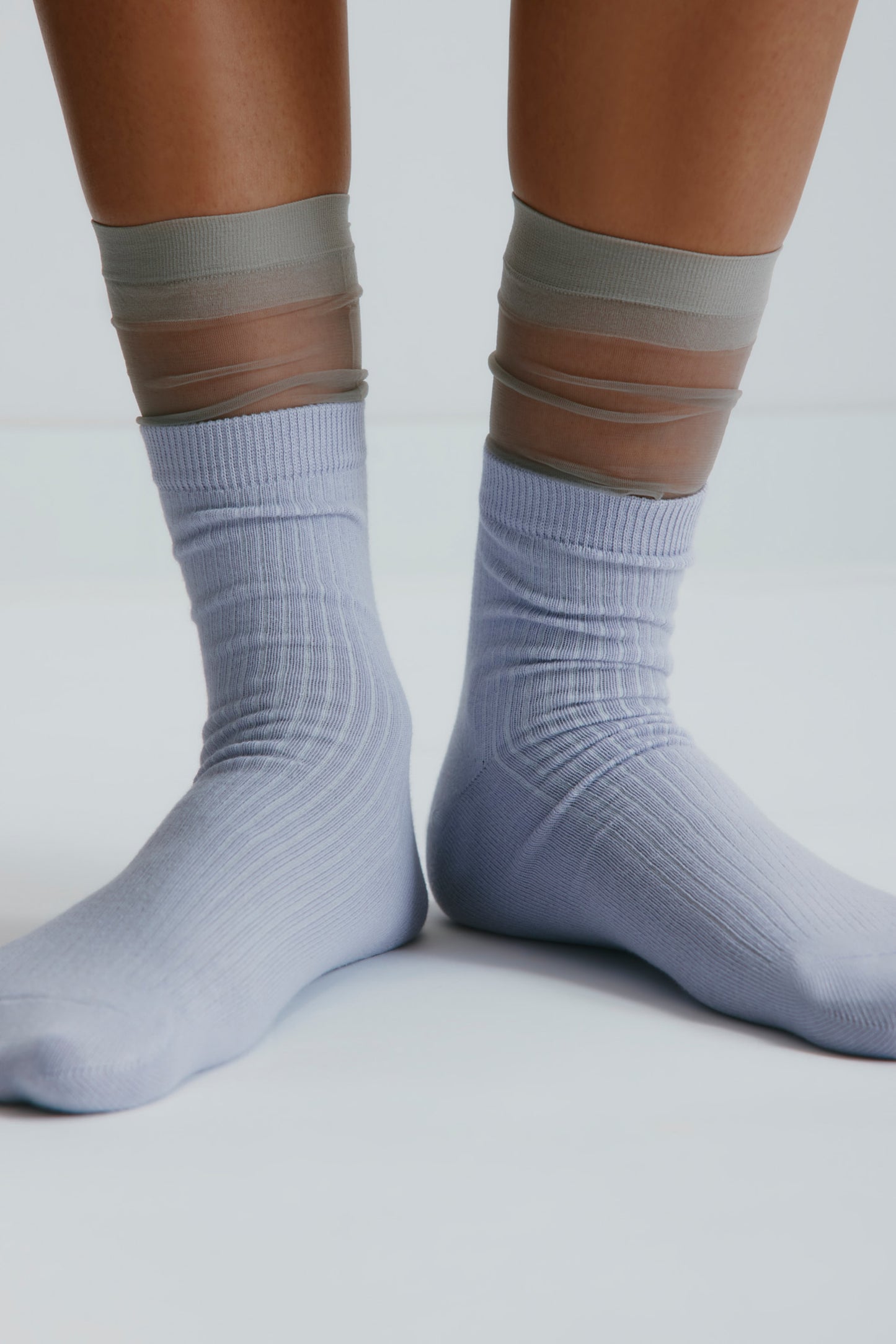 Rib Ankle Socks in Thistle
