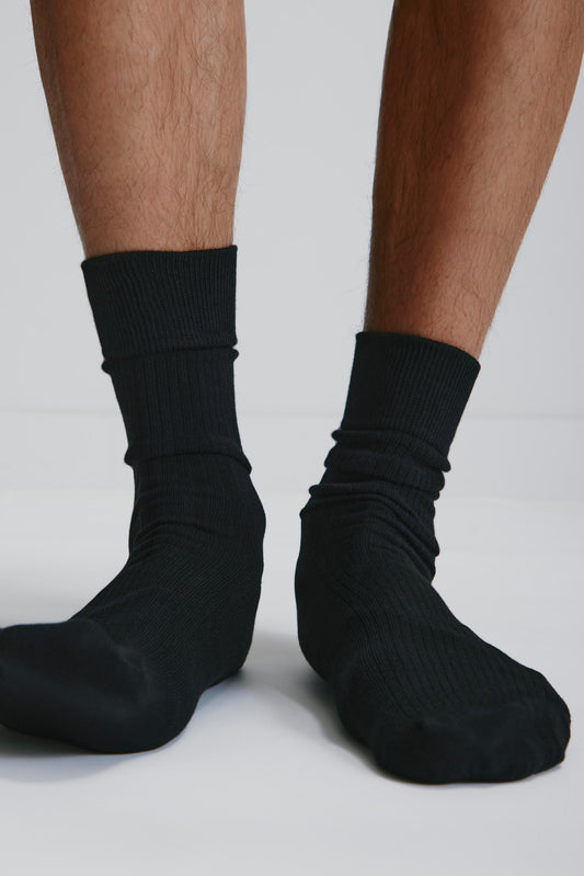 Rib Socks in Black