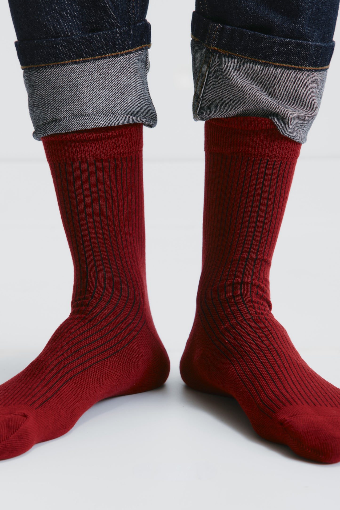 Rib Socks in Carmine