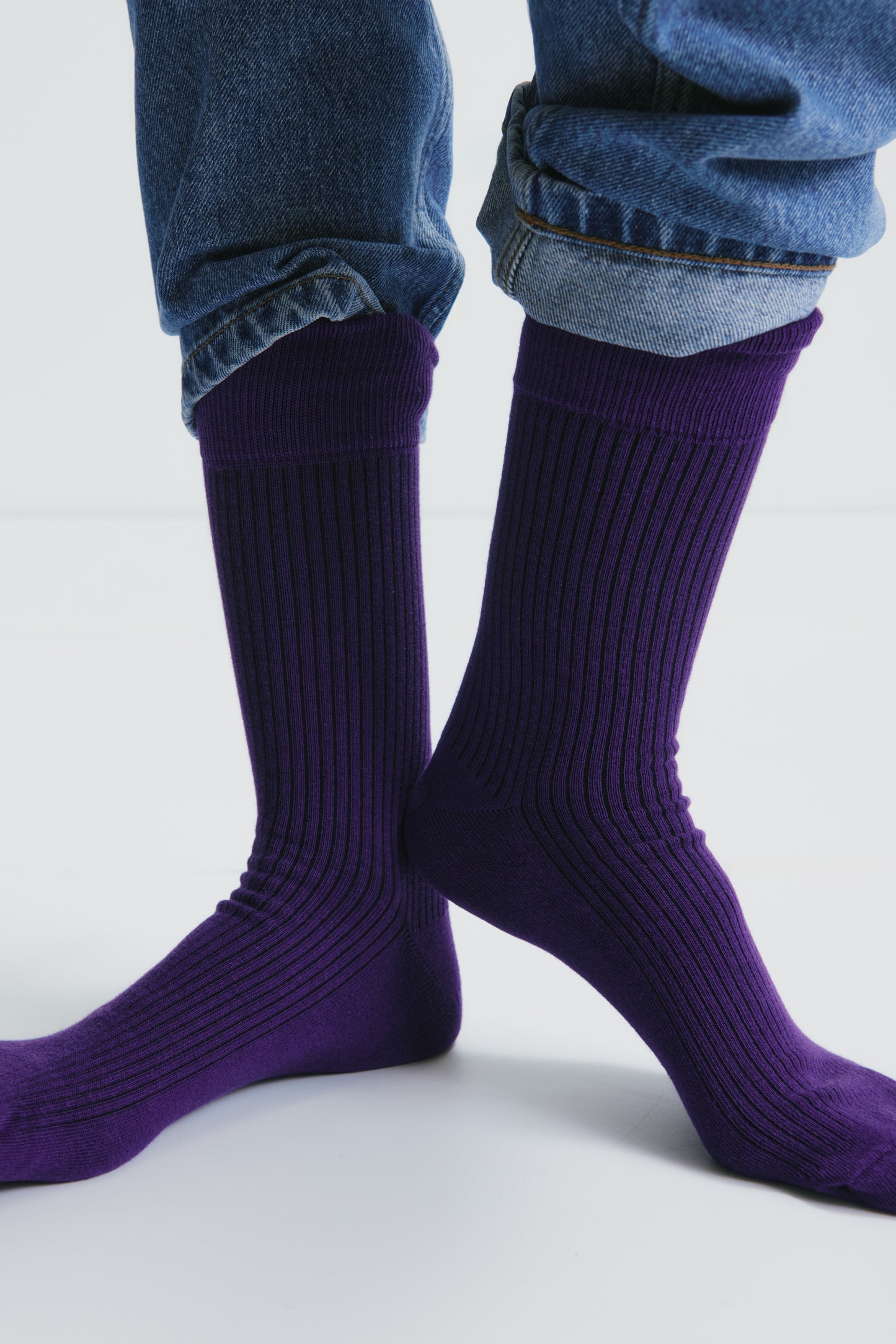 Rib Socks in Deep Purple