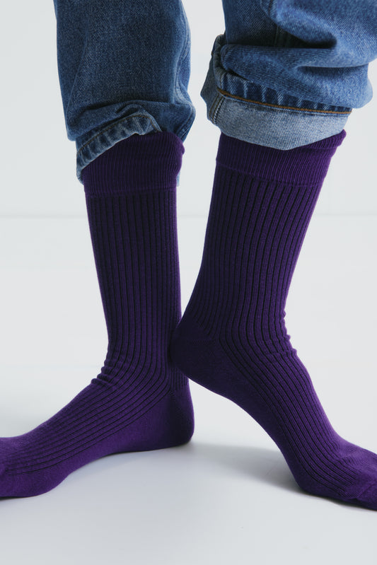 Rib Socks in Deep Purple