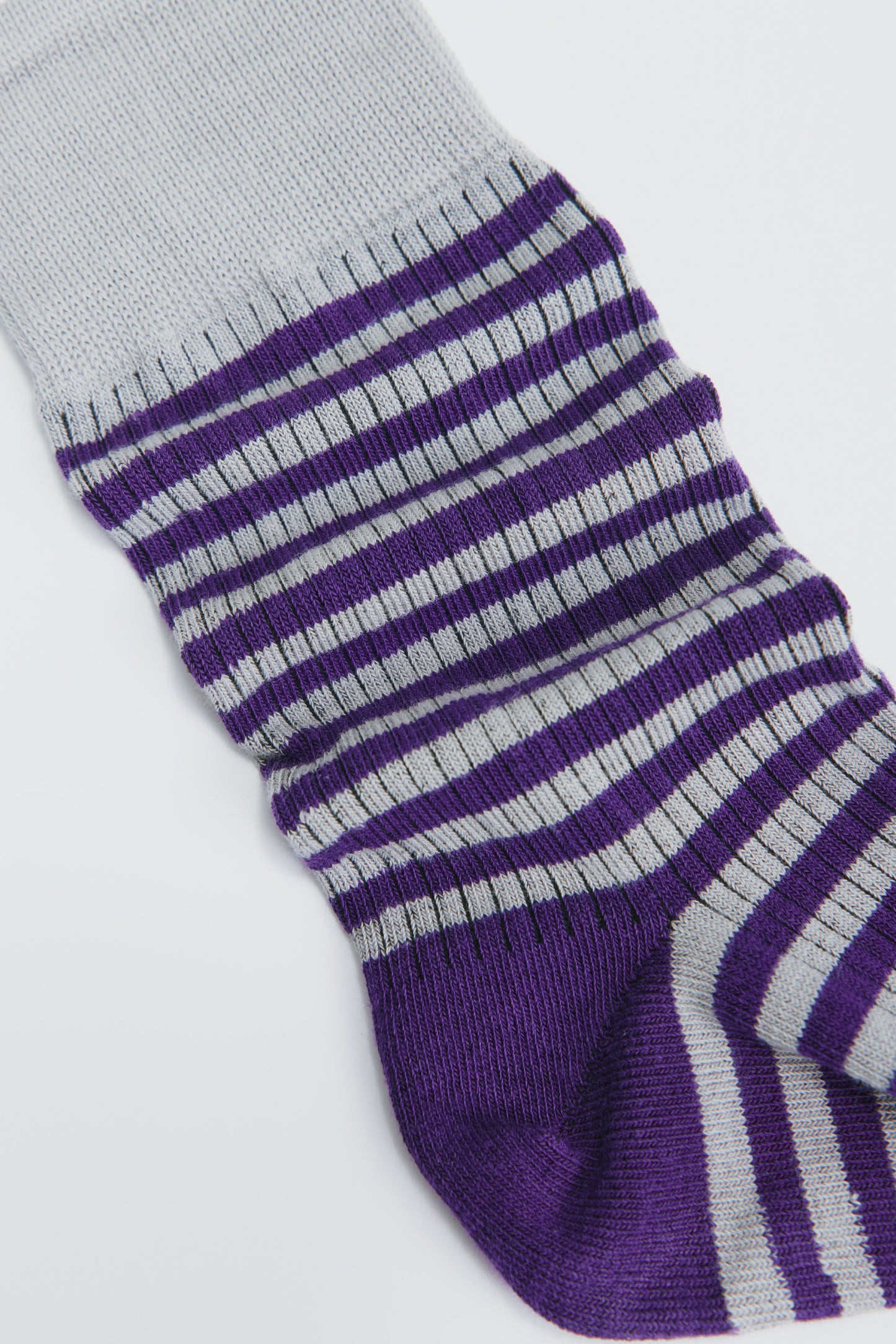 Rib Socks in Deep Purple/Gypsum Stripe