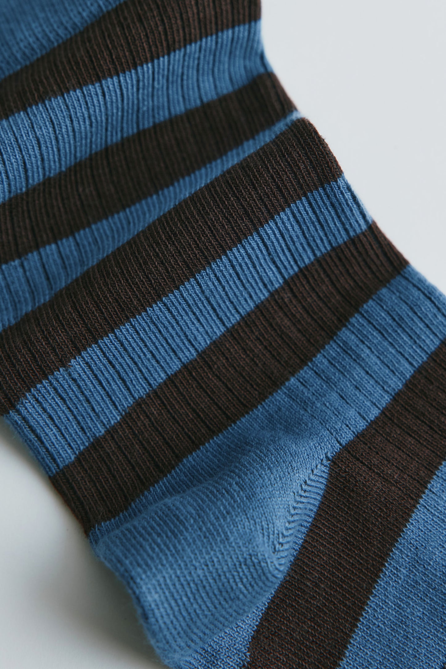 Rib Socks in Delta/Coffee Bean Stripe