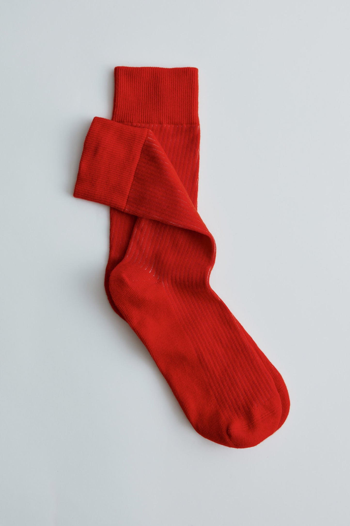 Rib Socks in Fiery Red