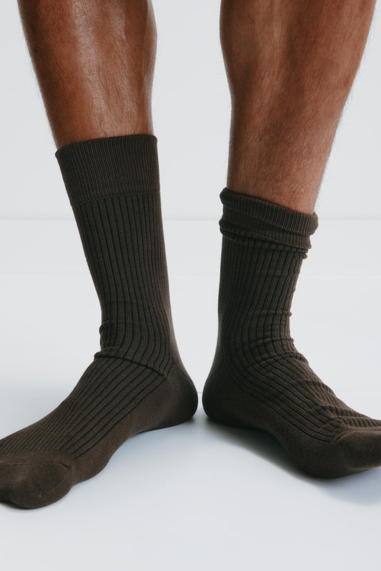 Rib Socks in Walnut