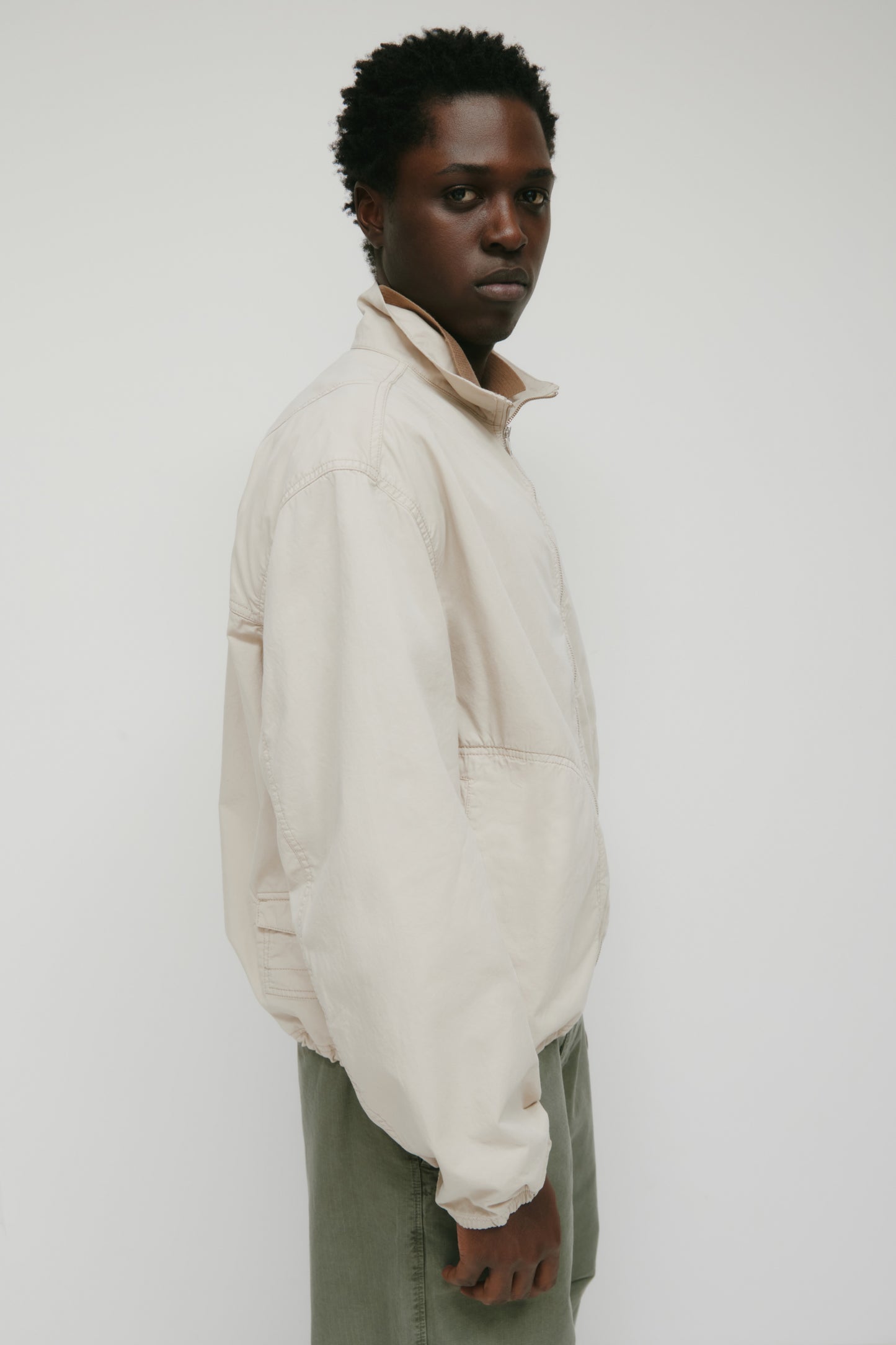 Men's Tefnut Stand Collar Jacket in Stone
