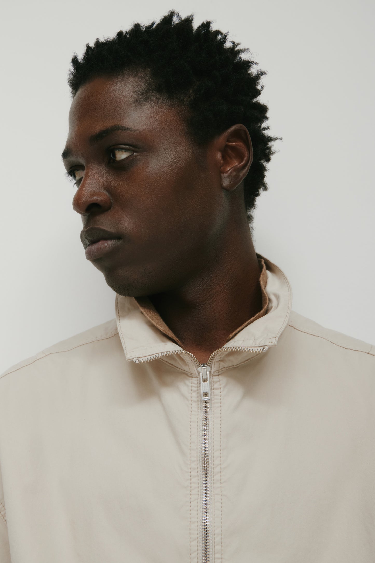 Men's Tefnut Stand Collar Jacket in Stone