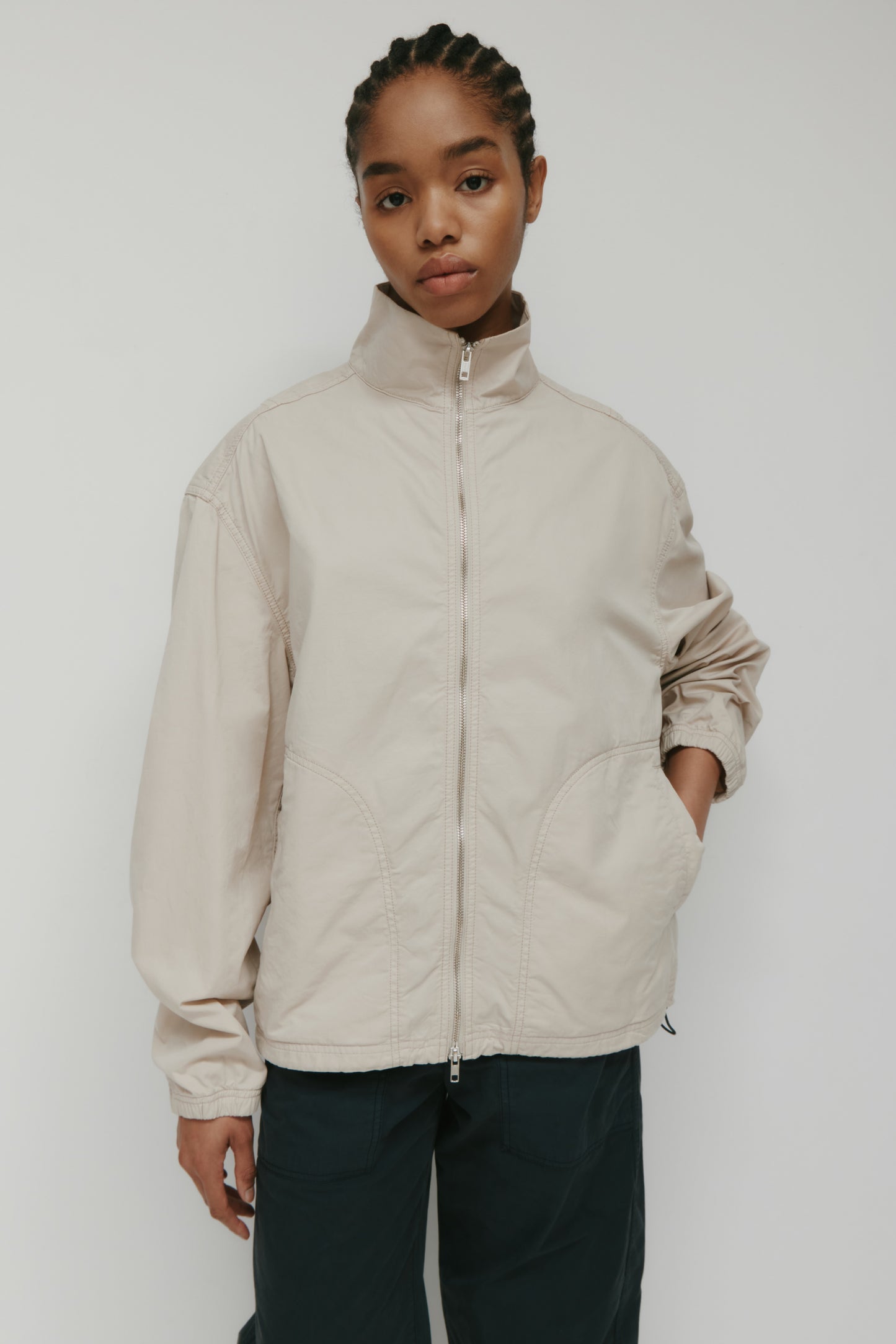 Men's Tefnut Stand Collar Jacket in Stone