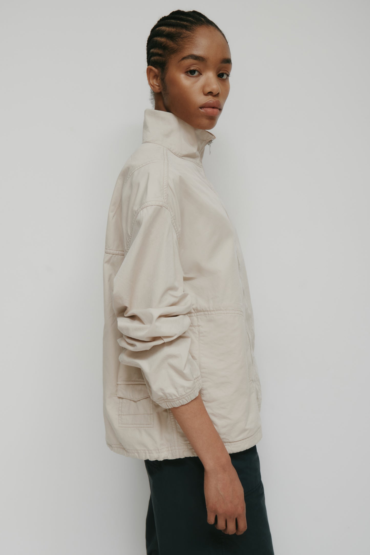 Men's Tefnut Stand Collar Jacket in Stone