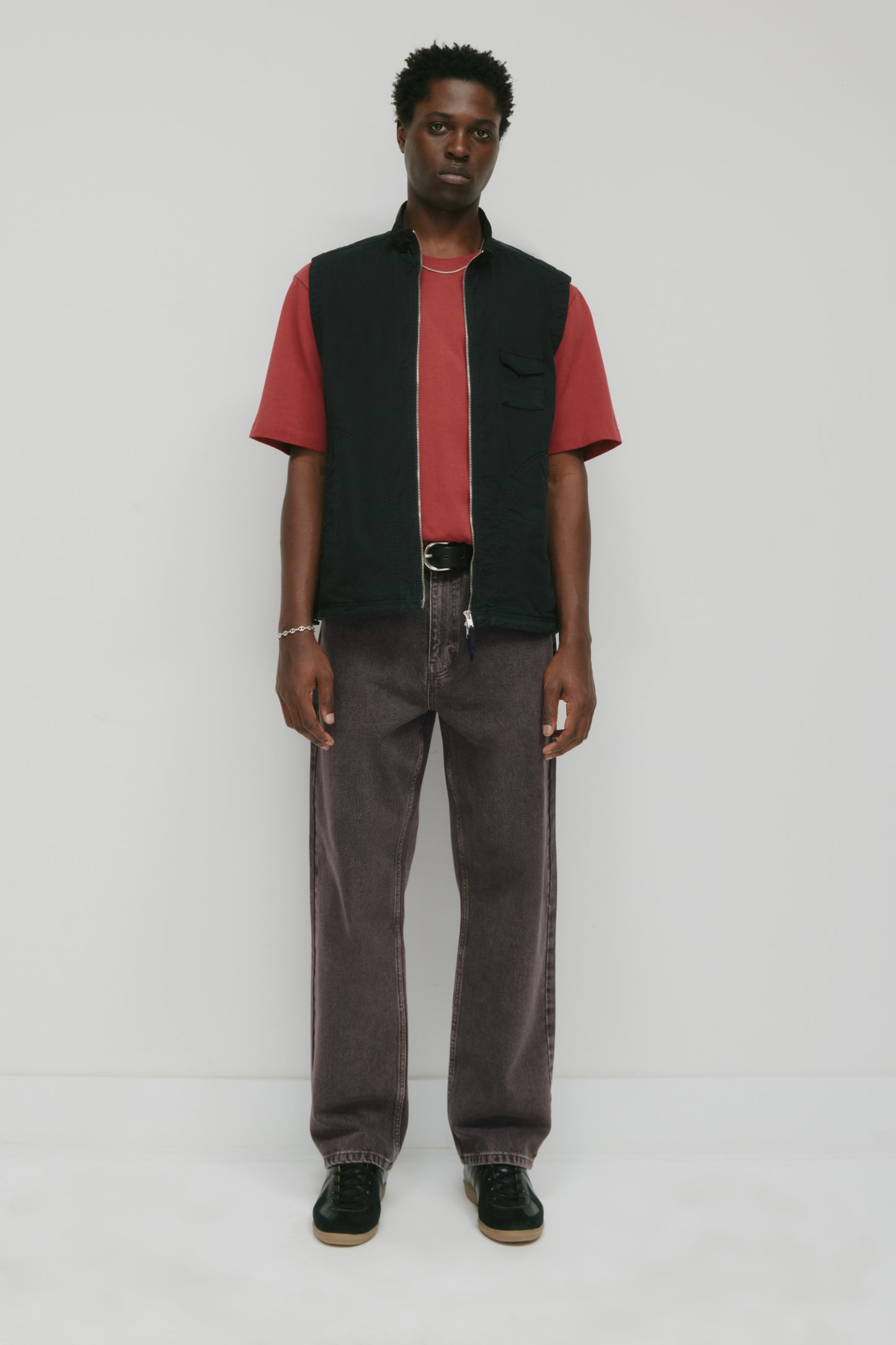 Men's Tefnut Stand Collar Vest in Black