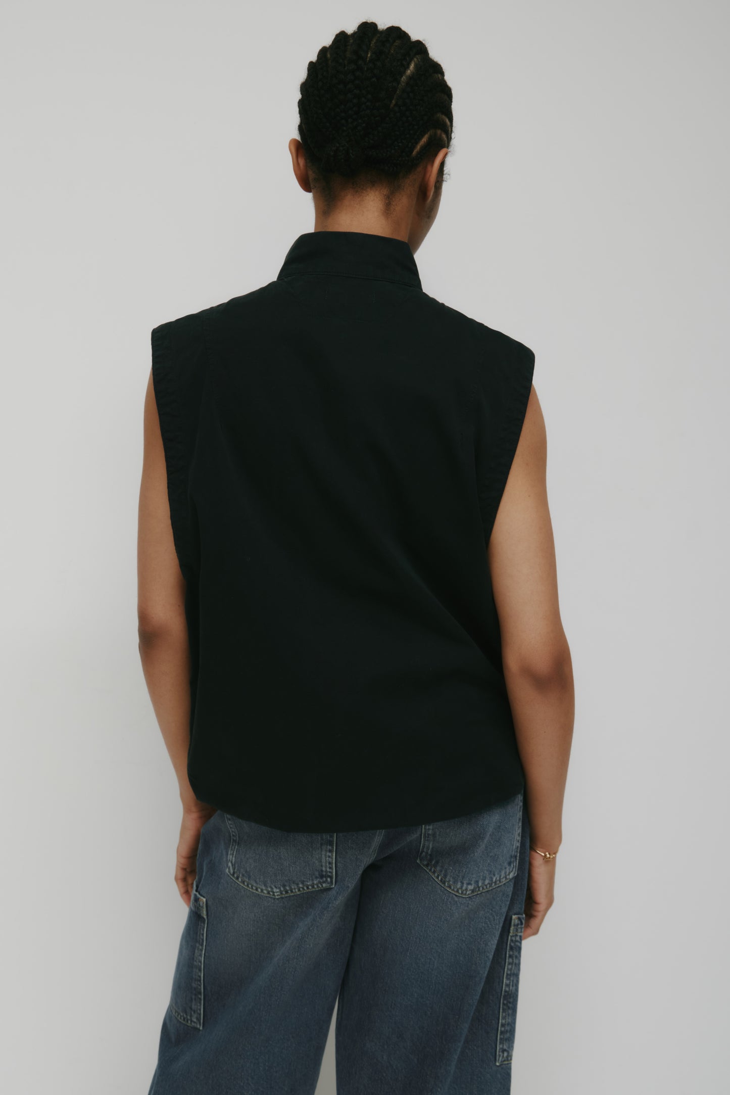 Men's Tefnut Stand Collar Vest in Black