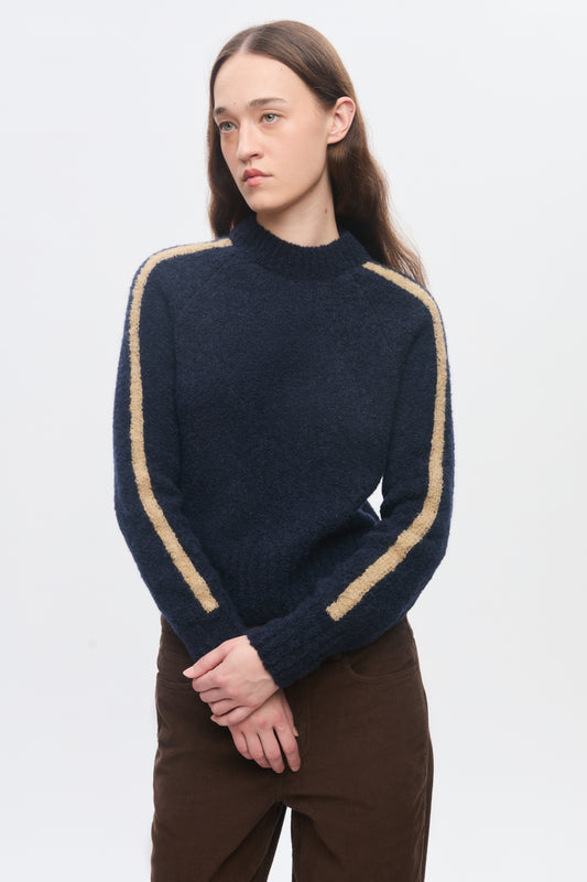 Women's Aliya Crewneck Sweater in Midnight/Sand