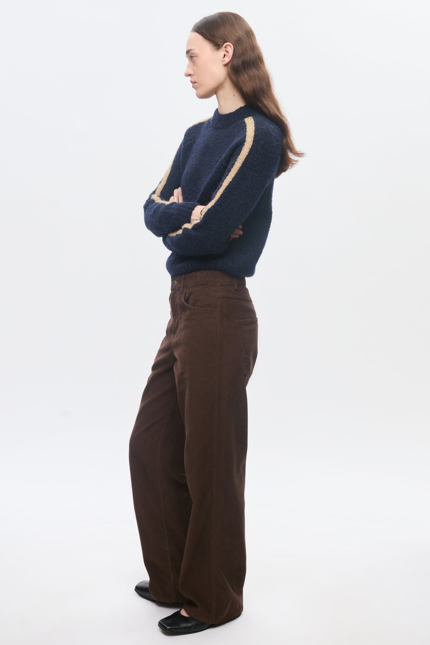 Women's Aliya Crewneck Sweater in Midnight/Sand