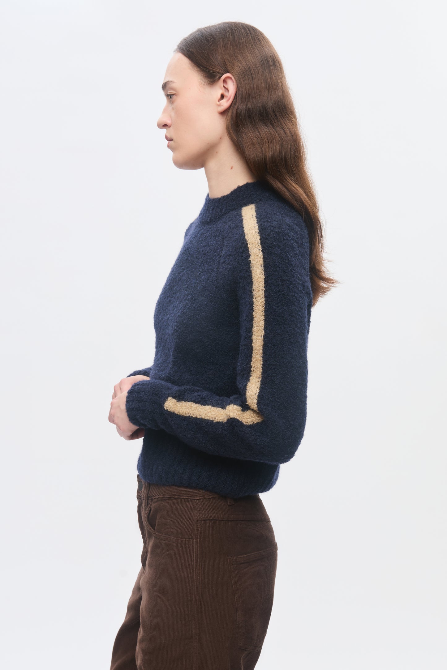 Women's Aliya Crewneck Sweater in Midnight/Sand