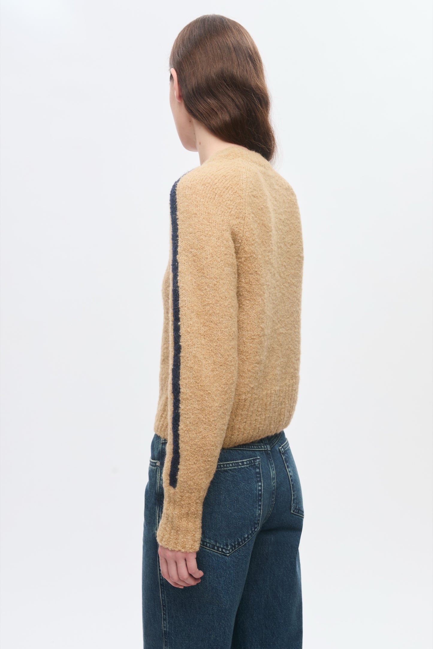 Women's Aliya Crewneck Sweater in Sand/Midnight
