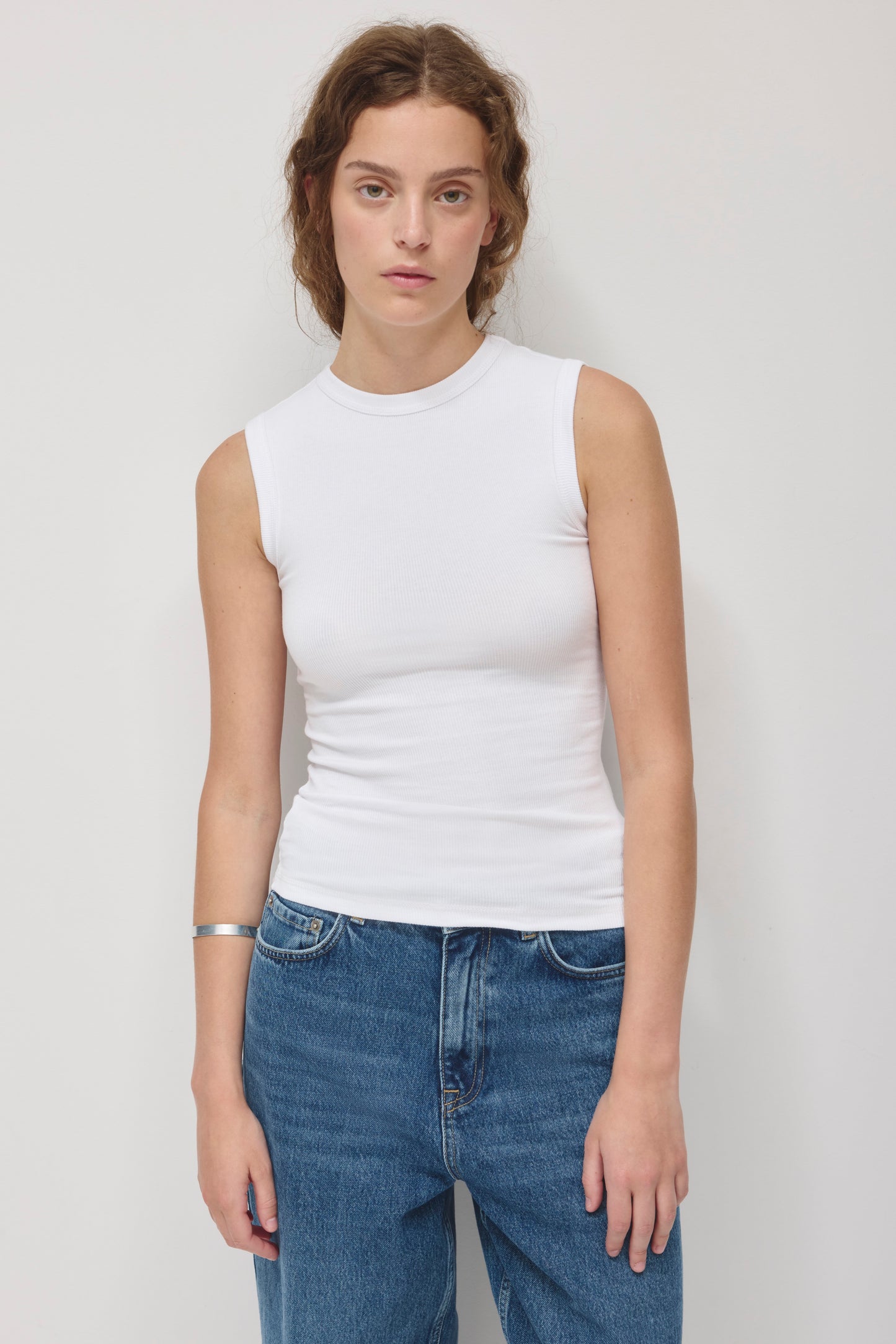 Women's Back Cut Out Tank in White