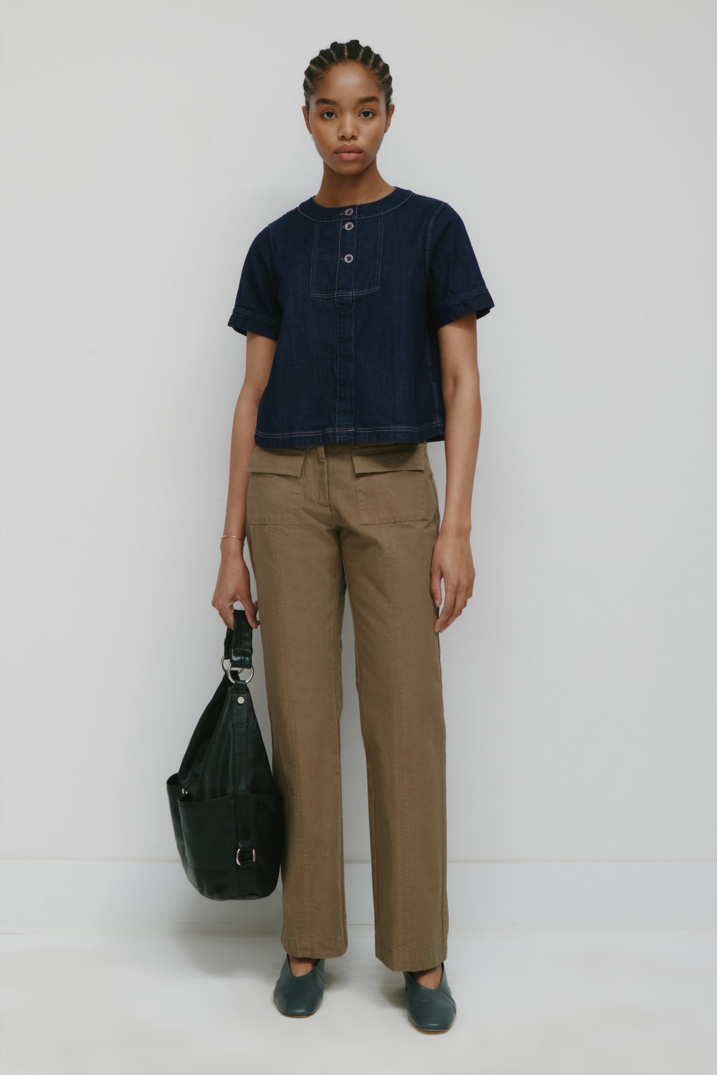 Women's Bib Shirt in Rinse