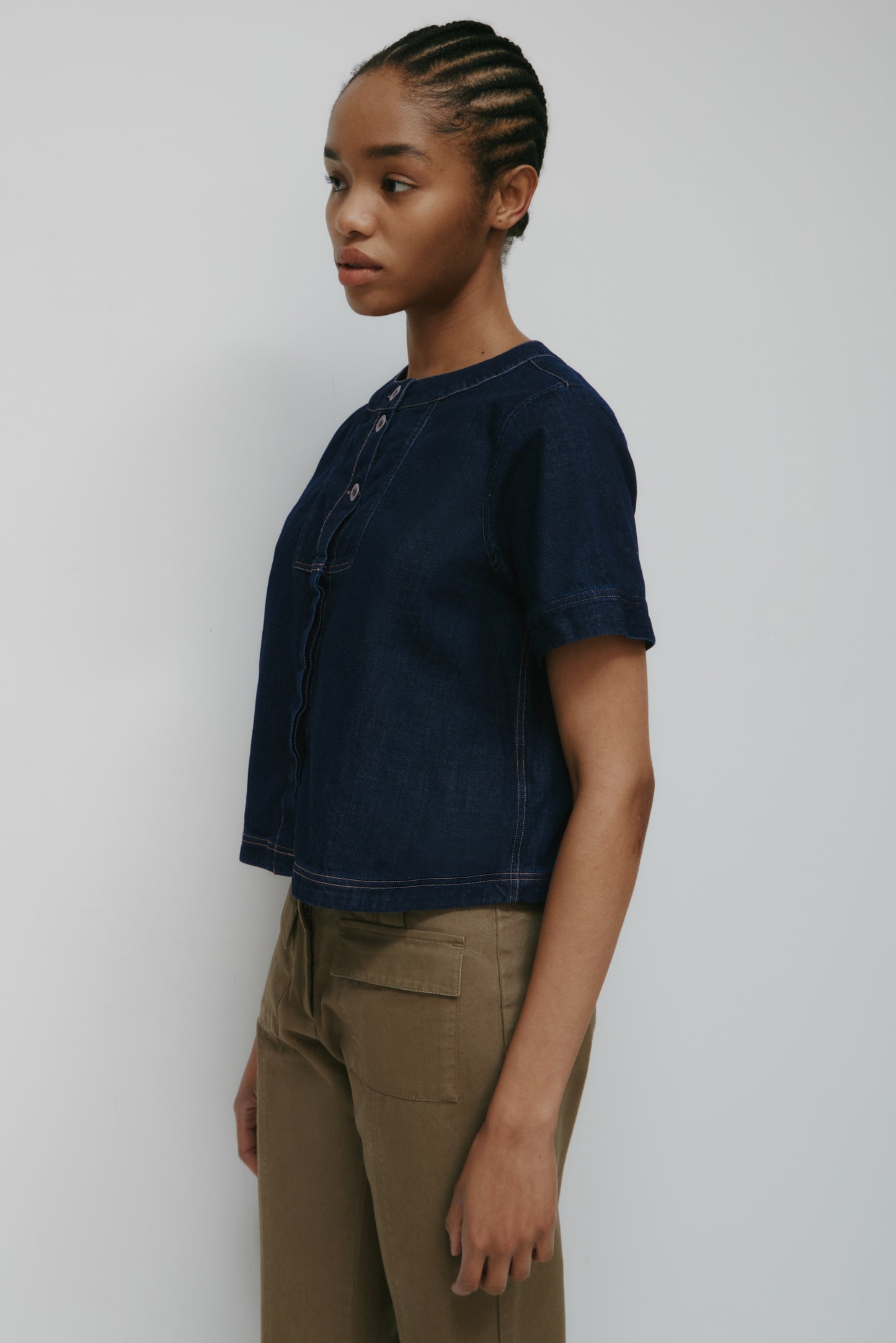 Women's Bib Shirt in Rinse