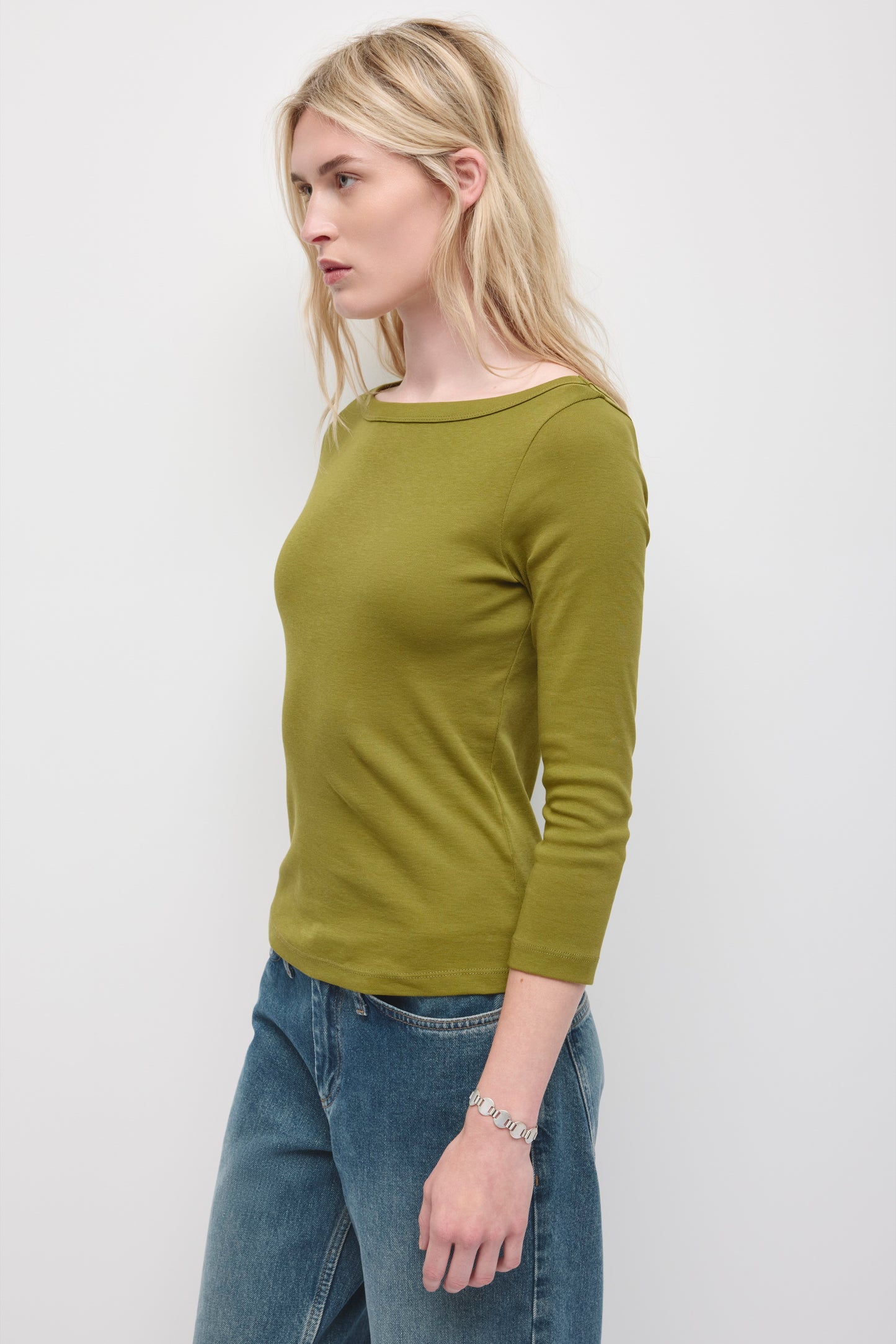 Women's Boatneck 3/4 Sleeve Top in Cardamom