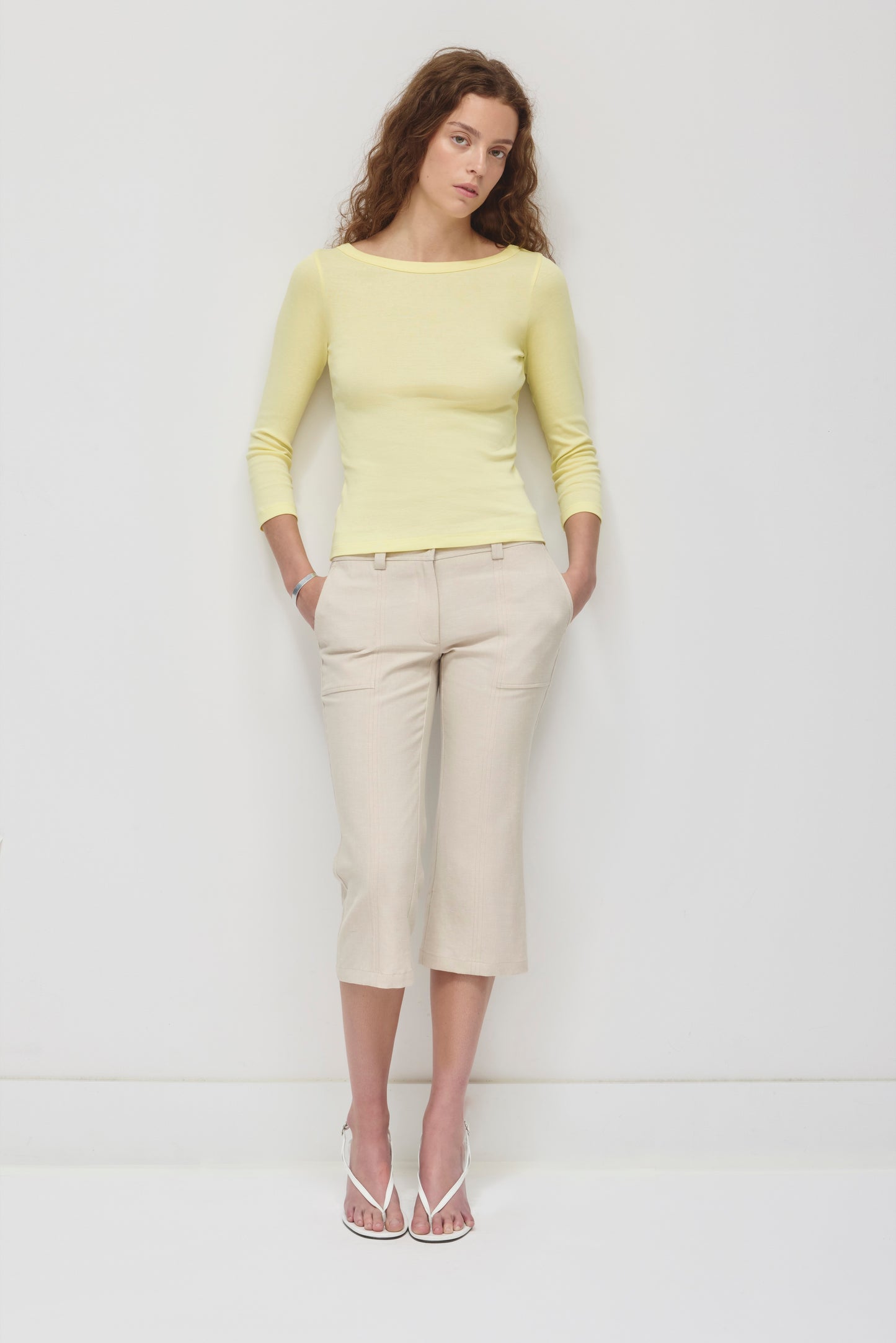 Women's Boatneck 3/4 Sleeve Top in Sorbet