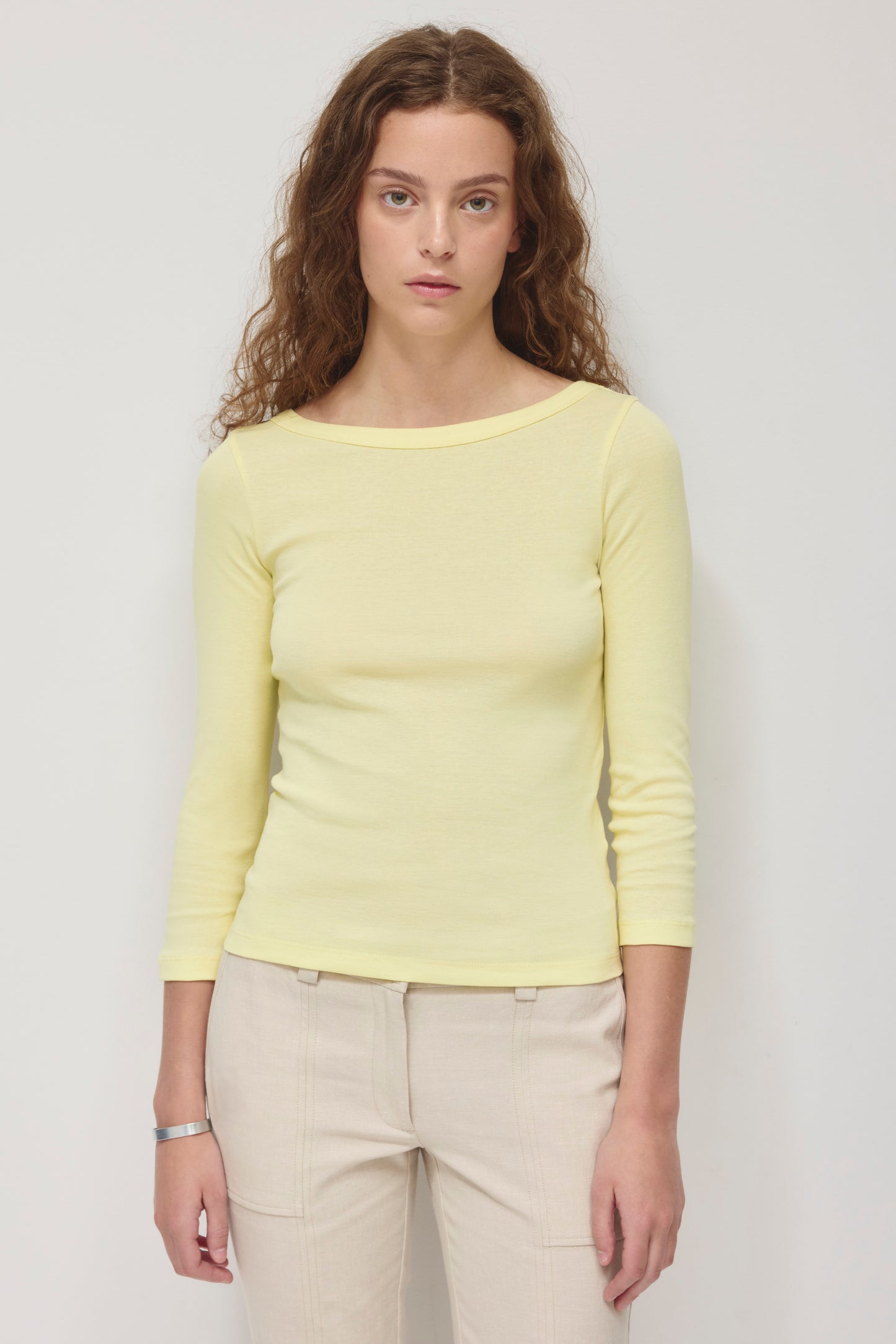 Women's Boatneck 3/4 Sleeve Top in Sorbet