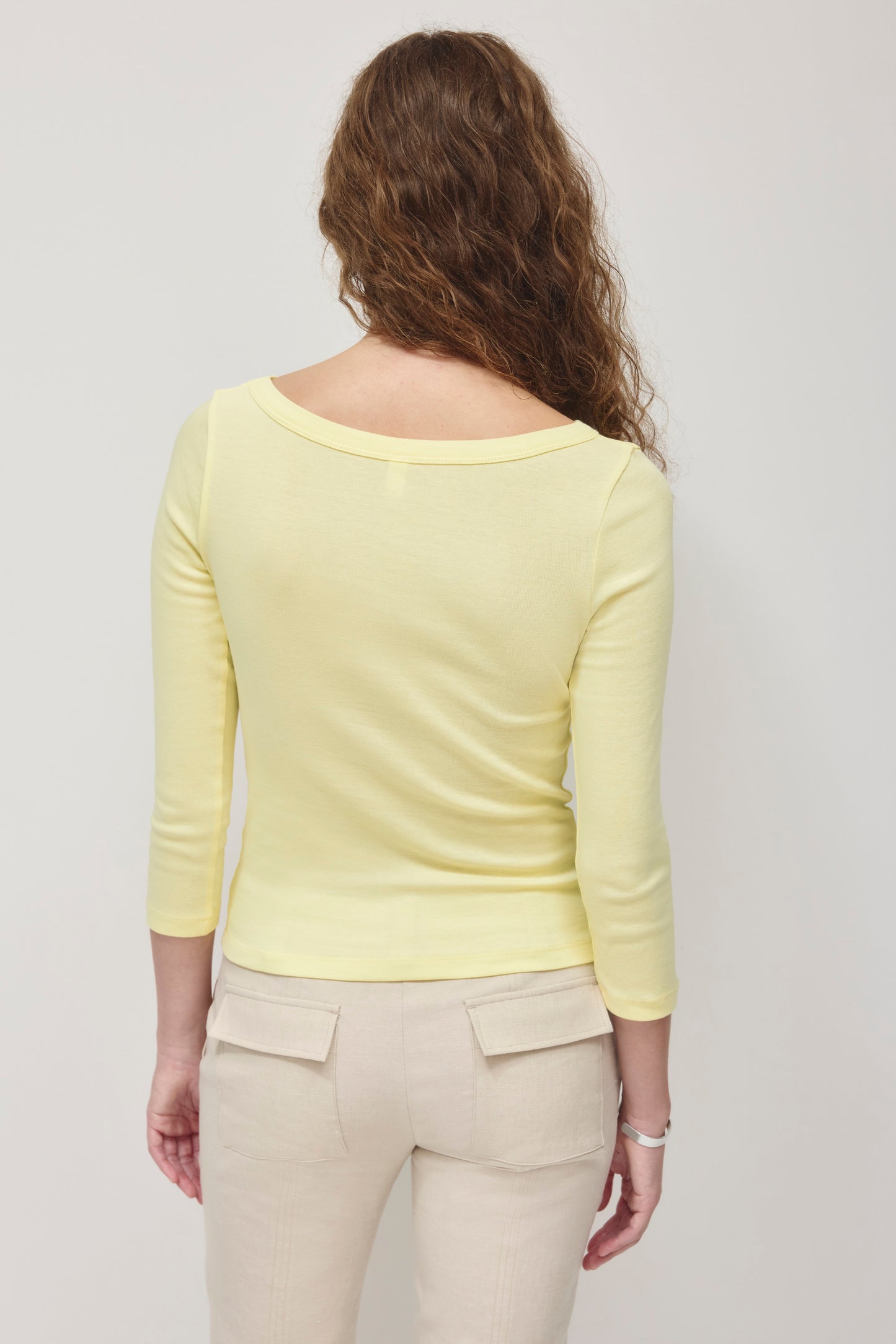 Women's Boatneck 3/4 Sleeve Top in Sorbet
