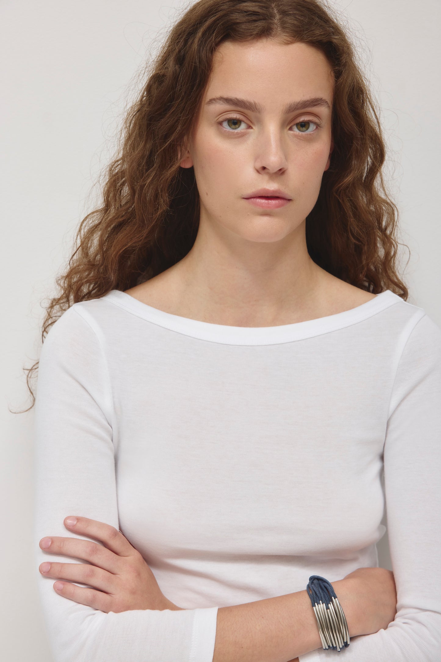 Women's Boatneck 3/4 Sleeve Top in White