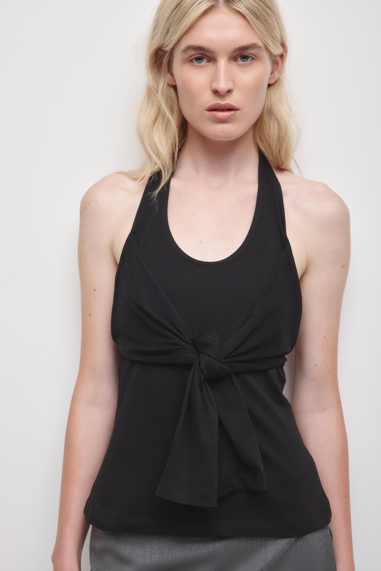 Women's Cold Shoulder Halter in Black
