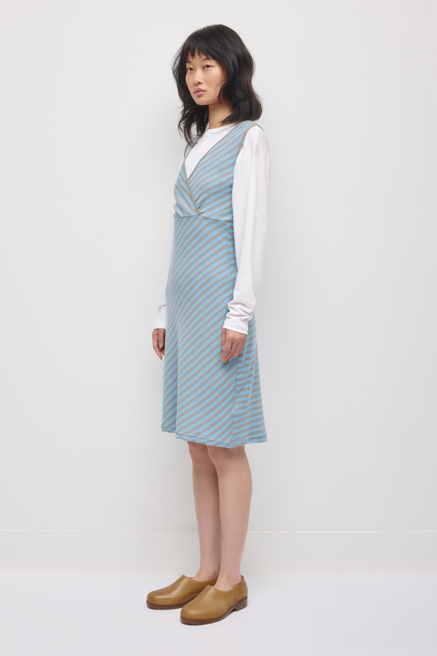 Women's Crossover Dress in Azure/Gypsum