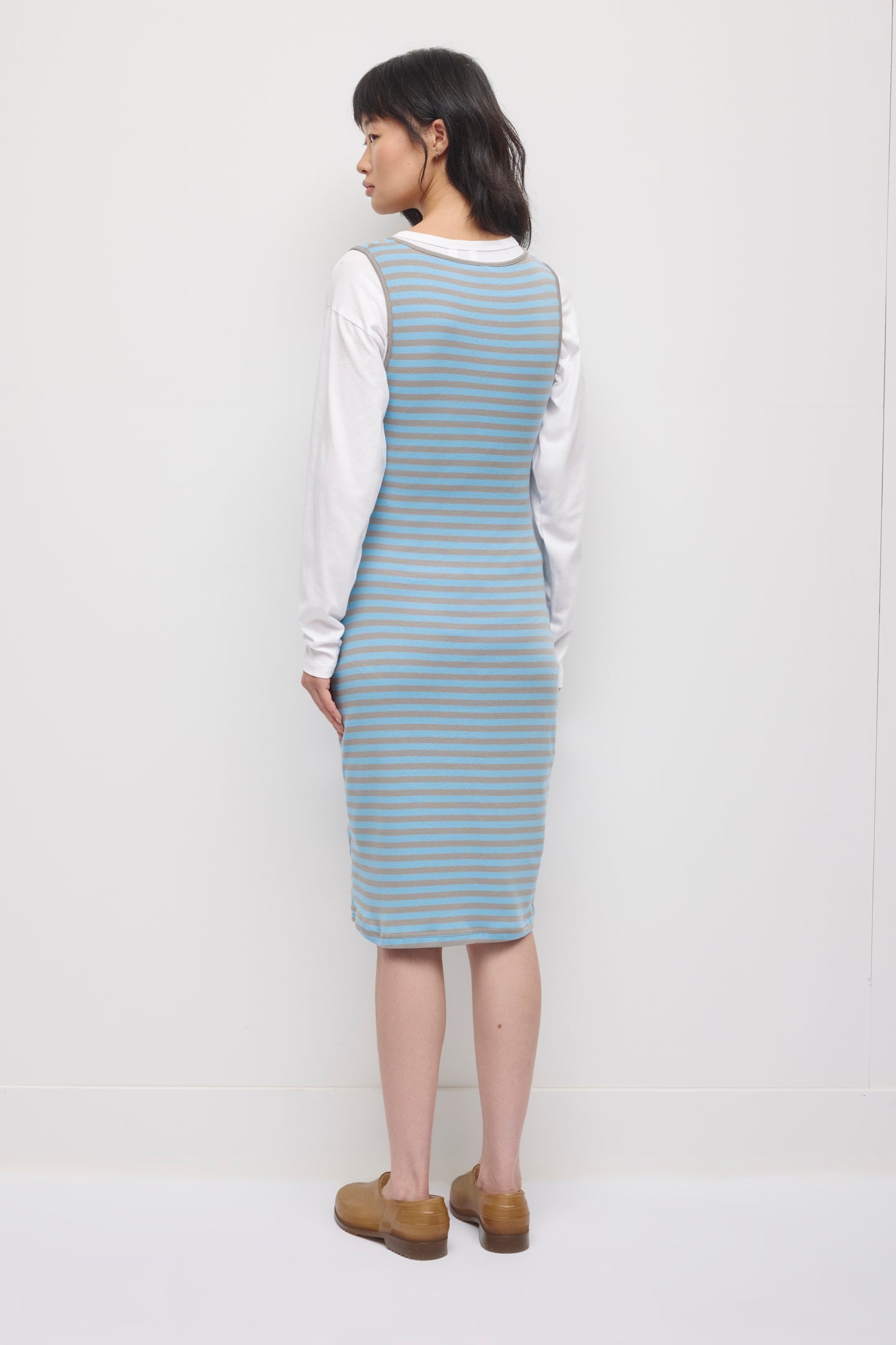 Women's Crossover Dress in Azure/Gypsum