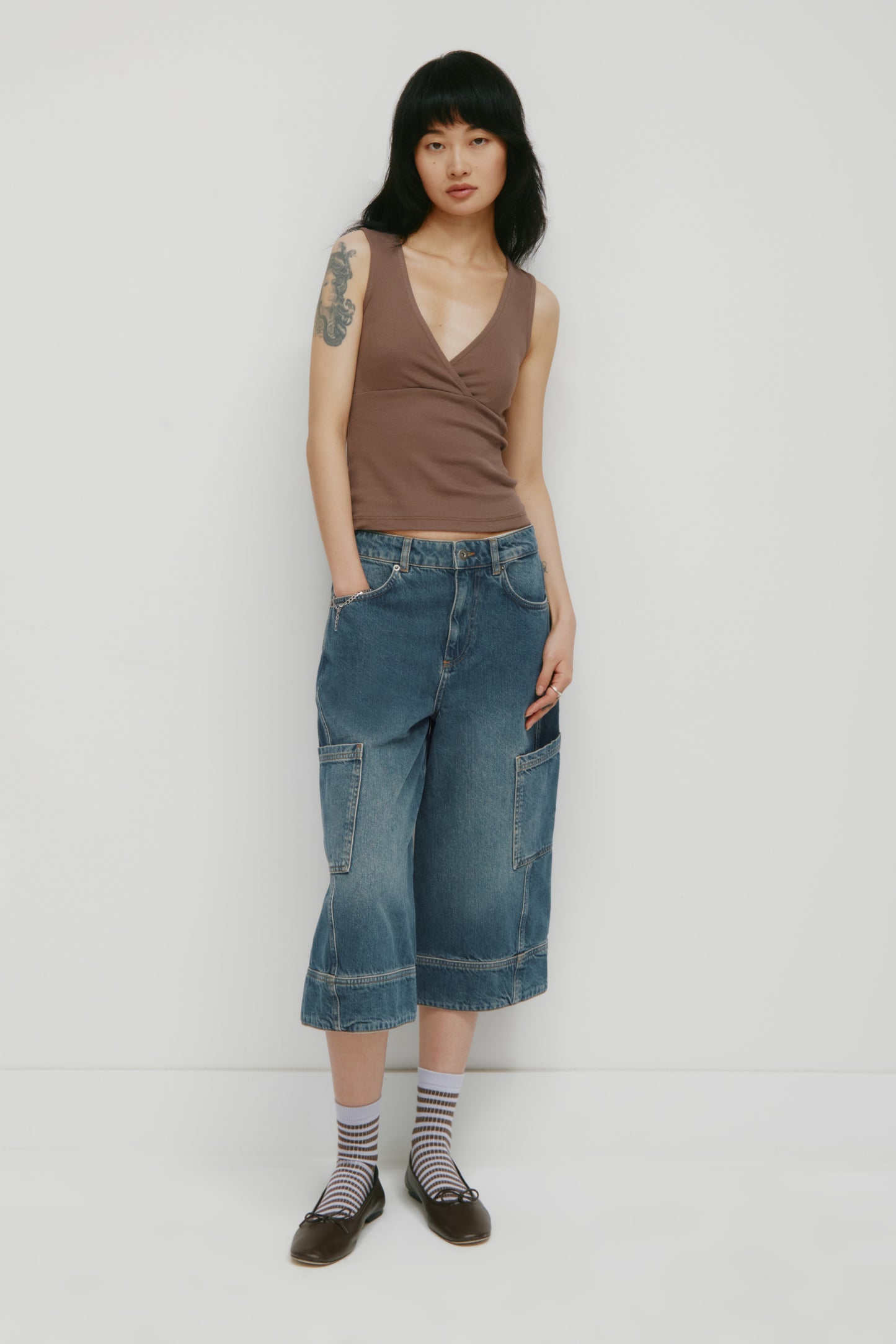 Women's Crossover Tank in Bark