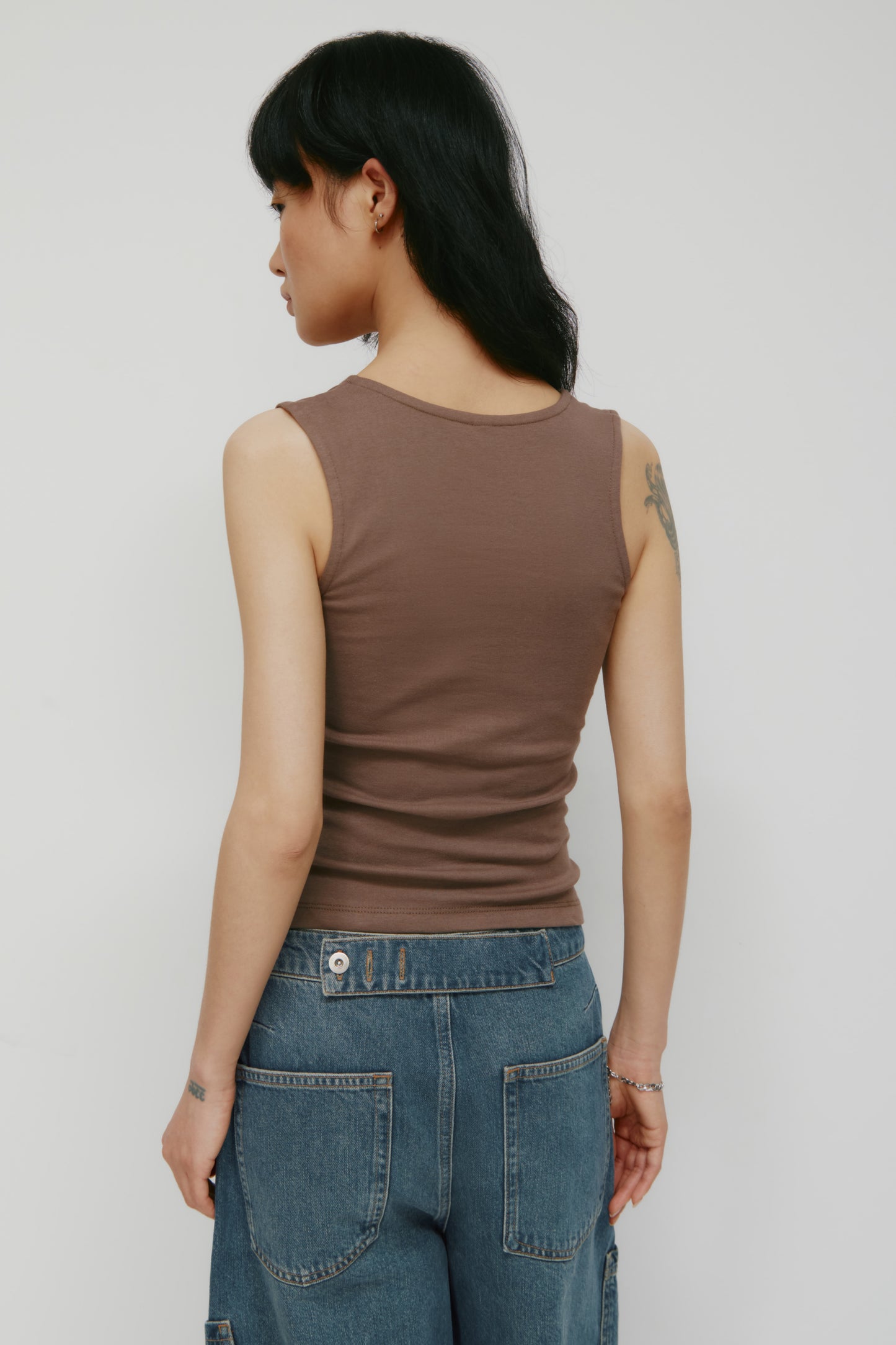 Women's Crossover Tank in Bark