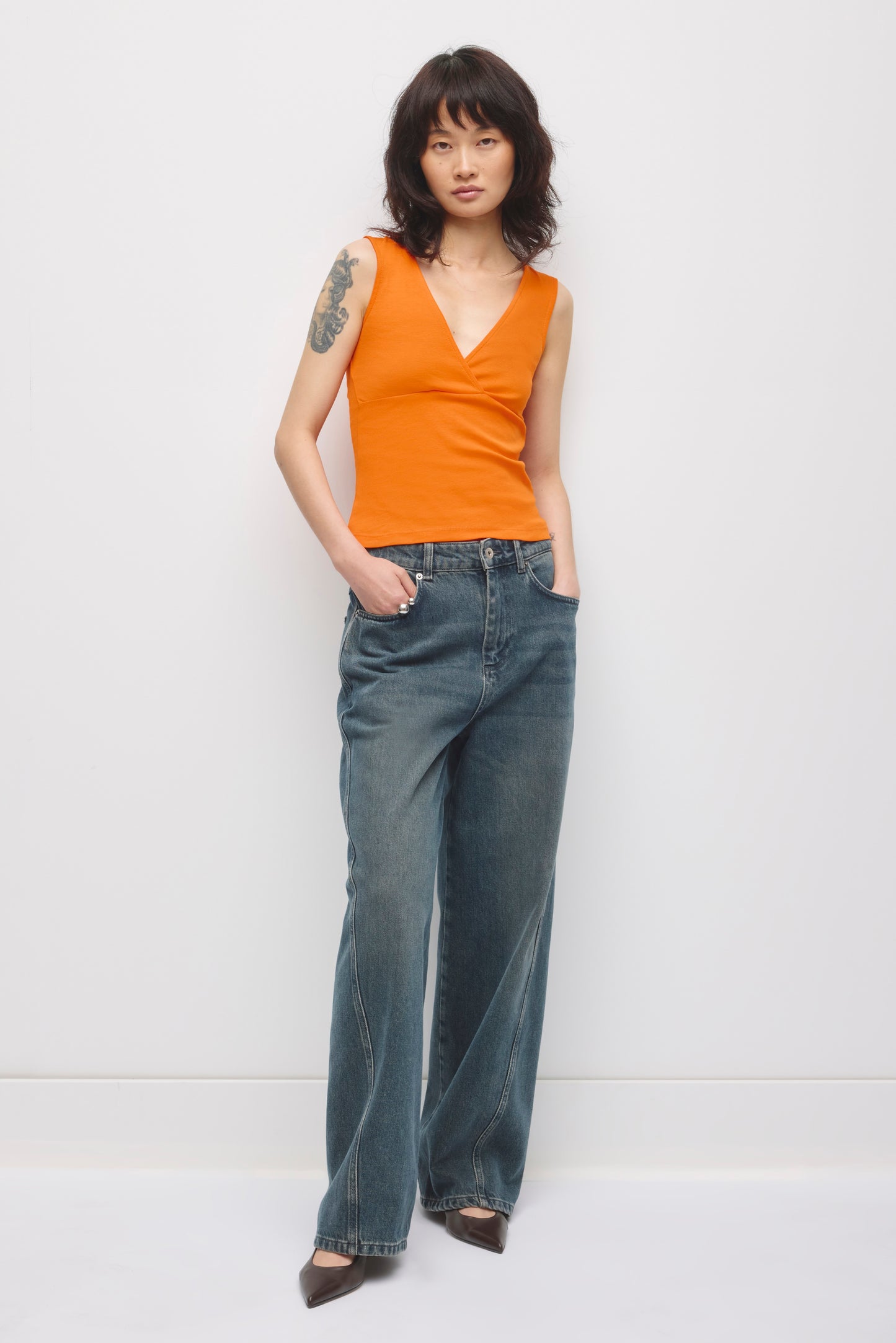 Women's Crossover Tank in Persimmon