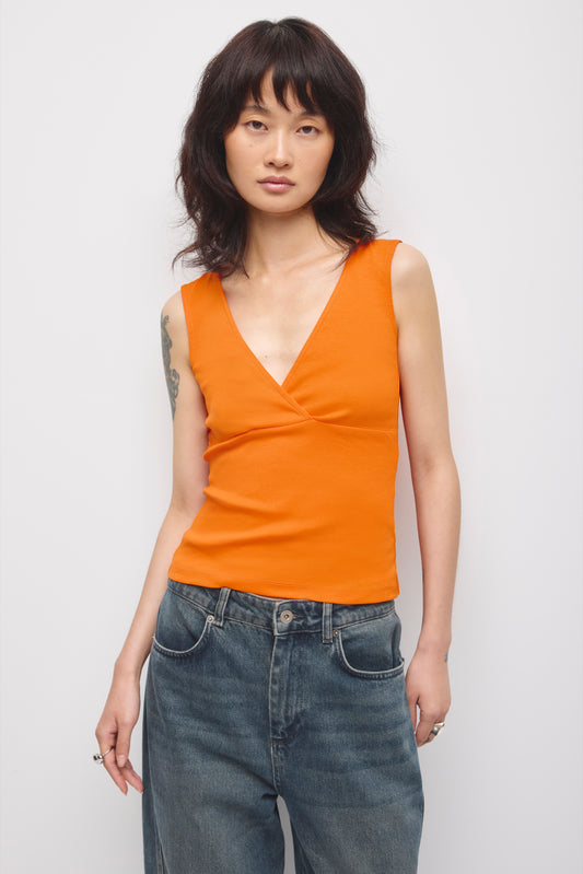 Women's Crossover Tank in Persimmon