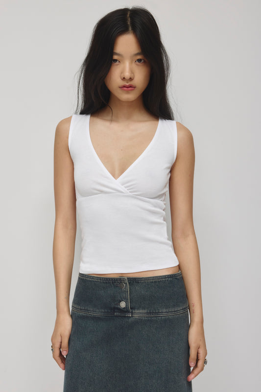 Women's Crossover Tank in White
