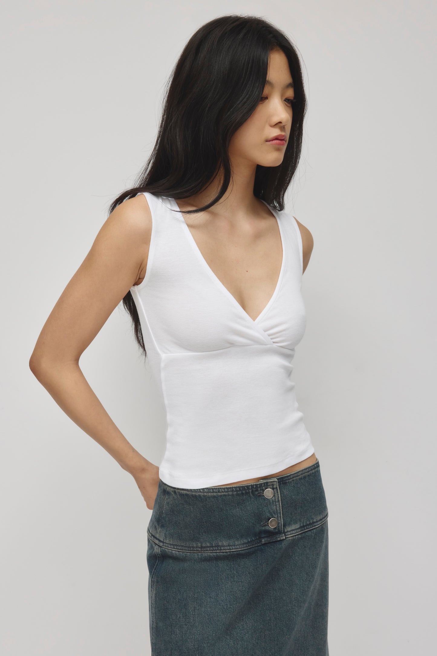 Women's Crossover Tank in White