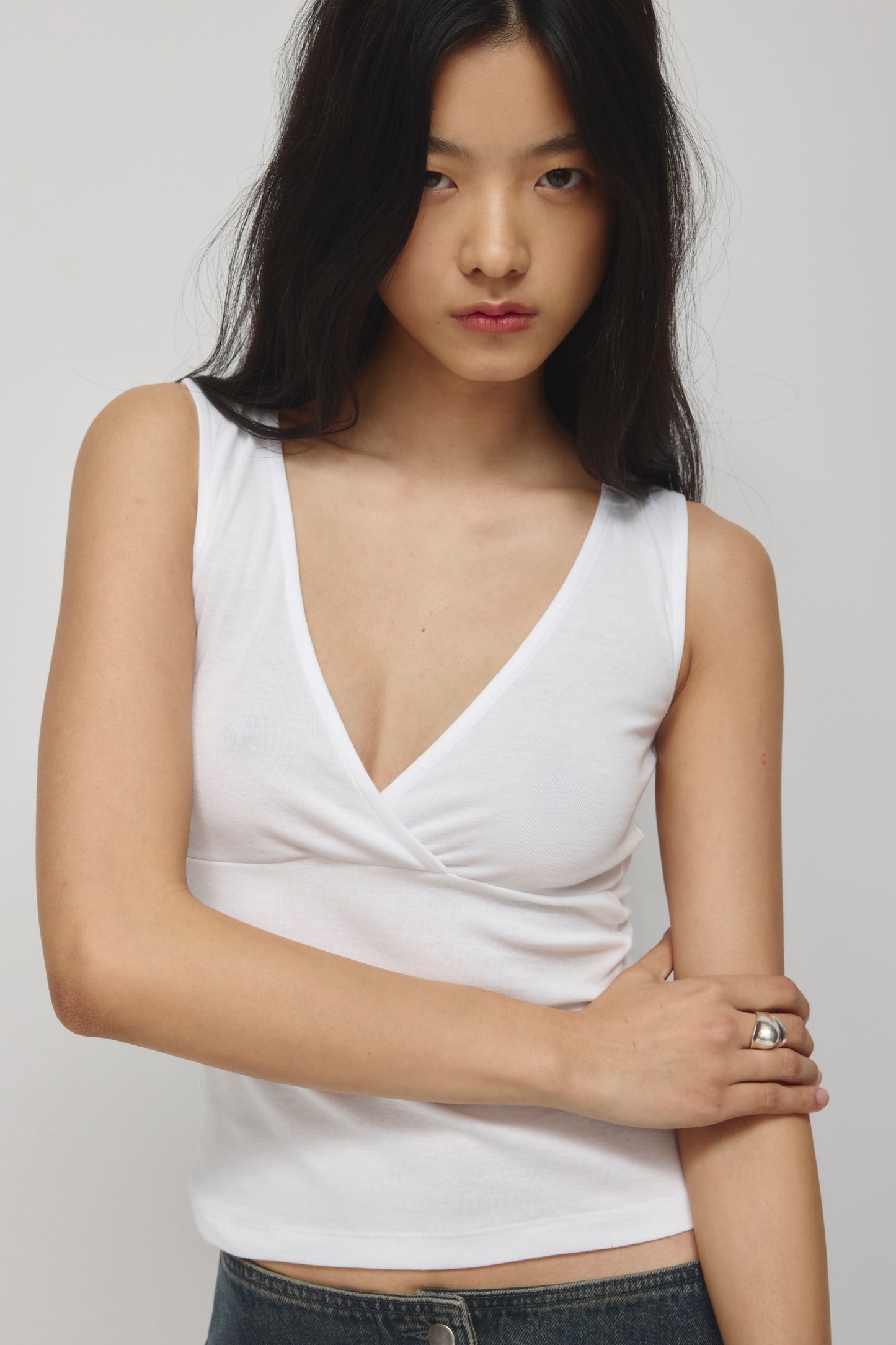 Women's Crossover Tank in White