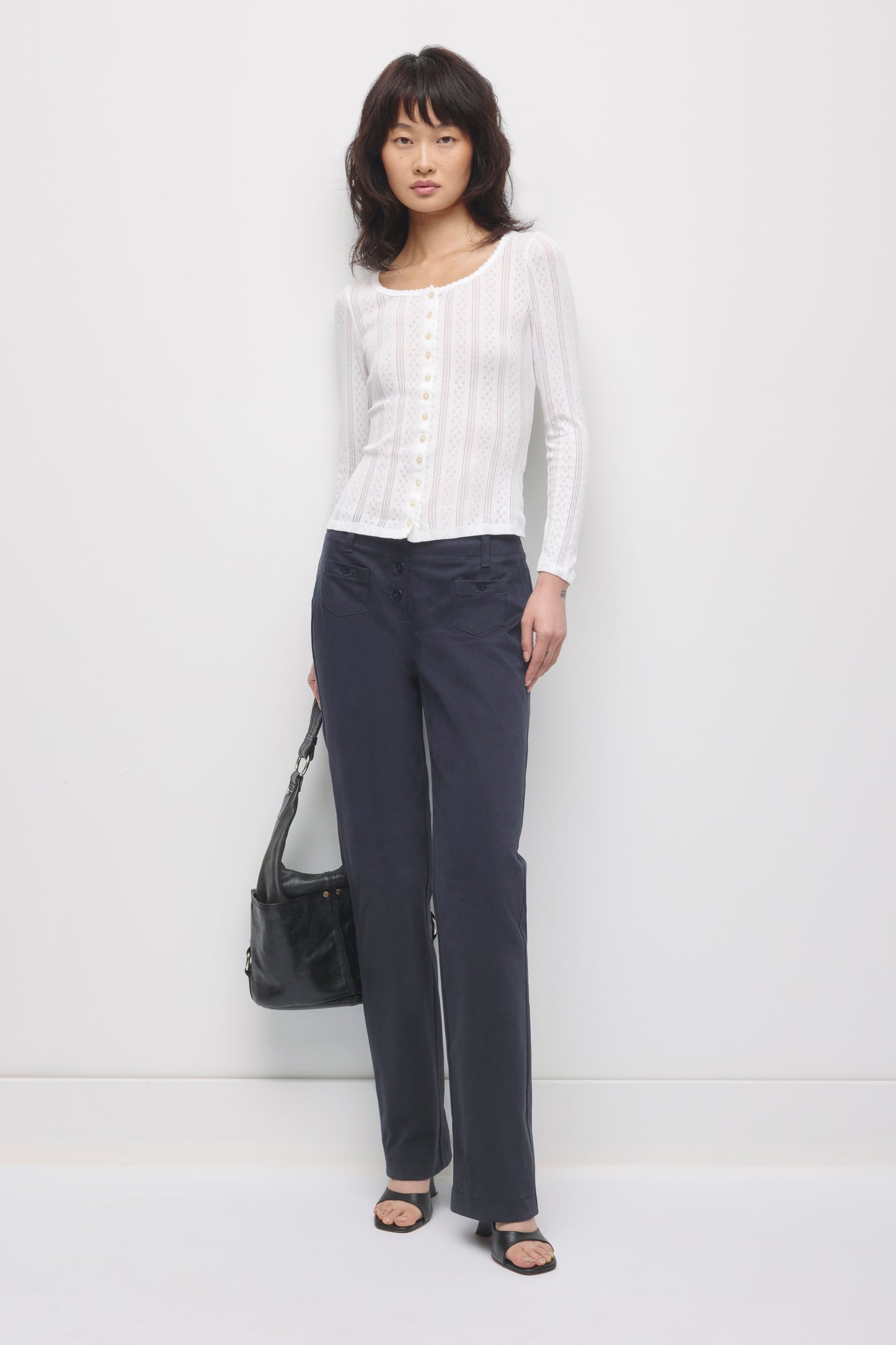 Women's Dalia Pointelle Cardigan in White