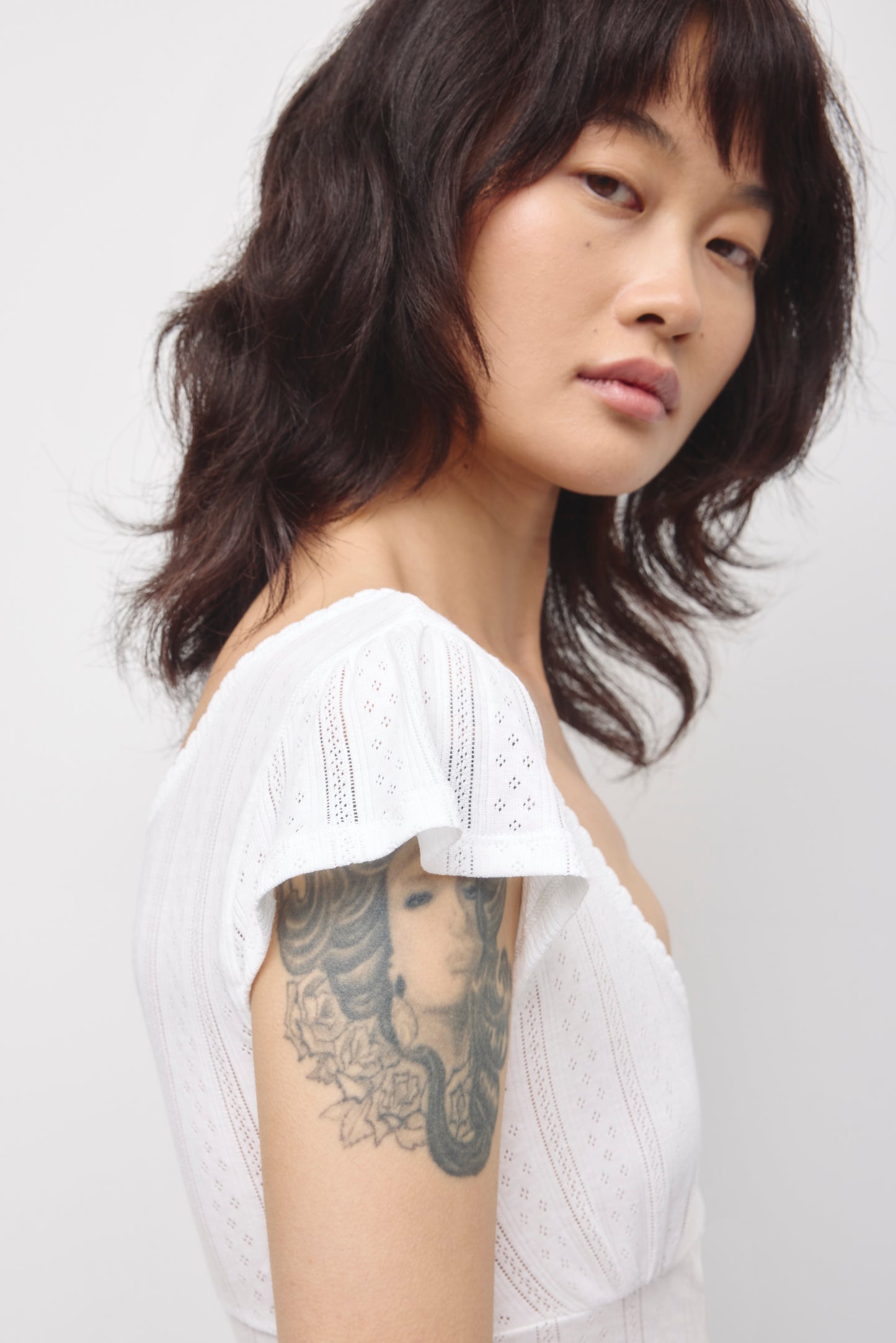Women's Dalia Pointelle Top in White